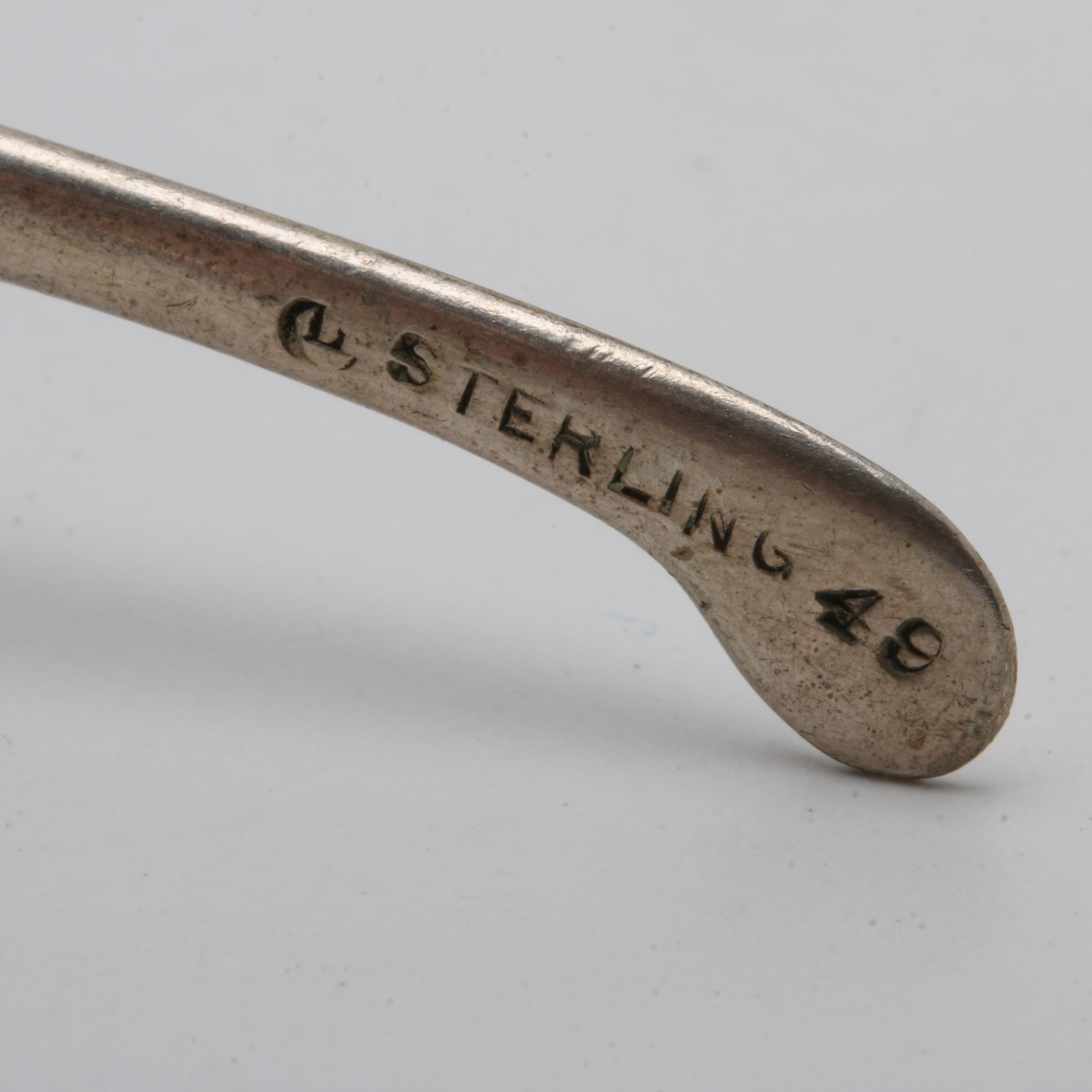 Circa 1900 Lebkuecher & Co Sterling Silver Wish Bone Ice Tongs