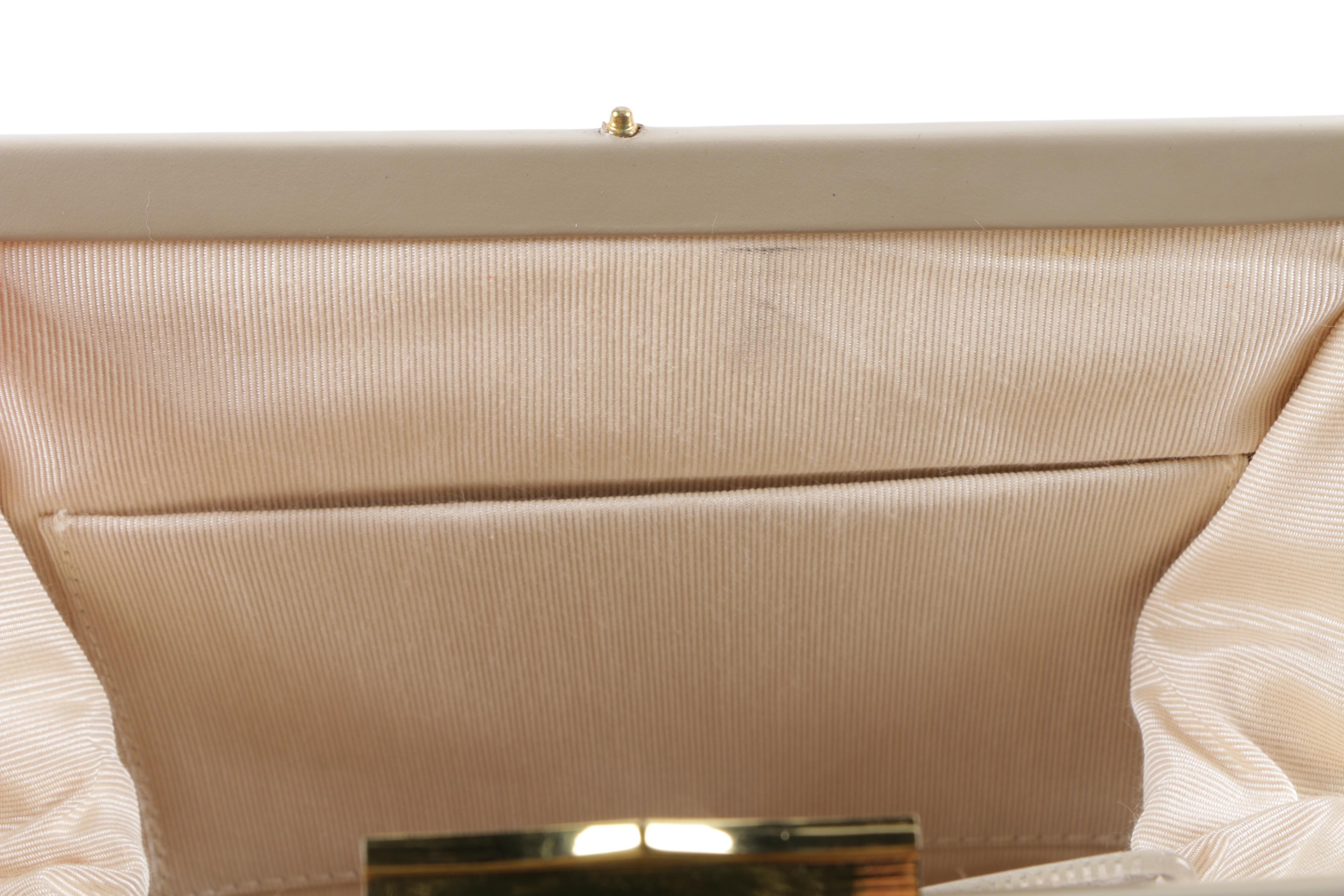 Vintage Needlepoint Top Handle Frame Bag in Multicolor Florals