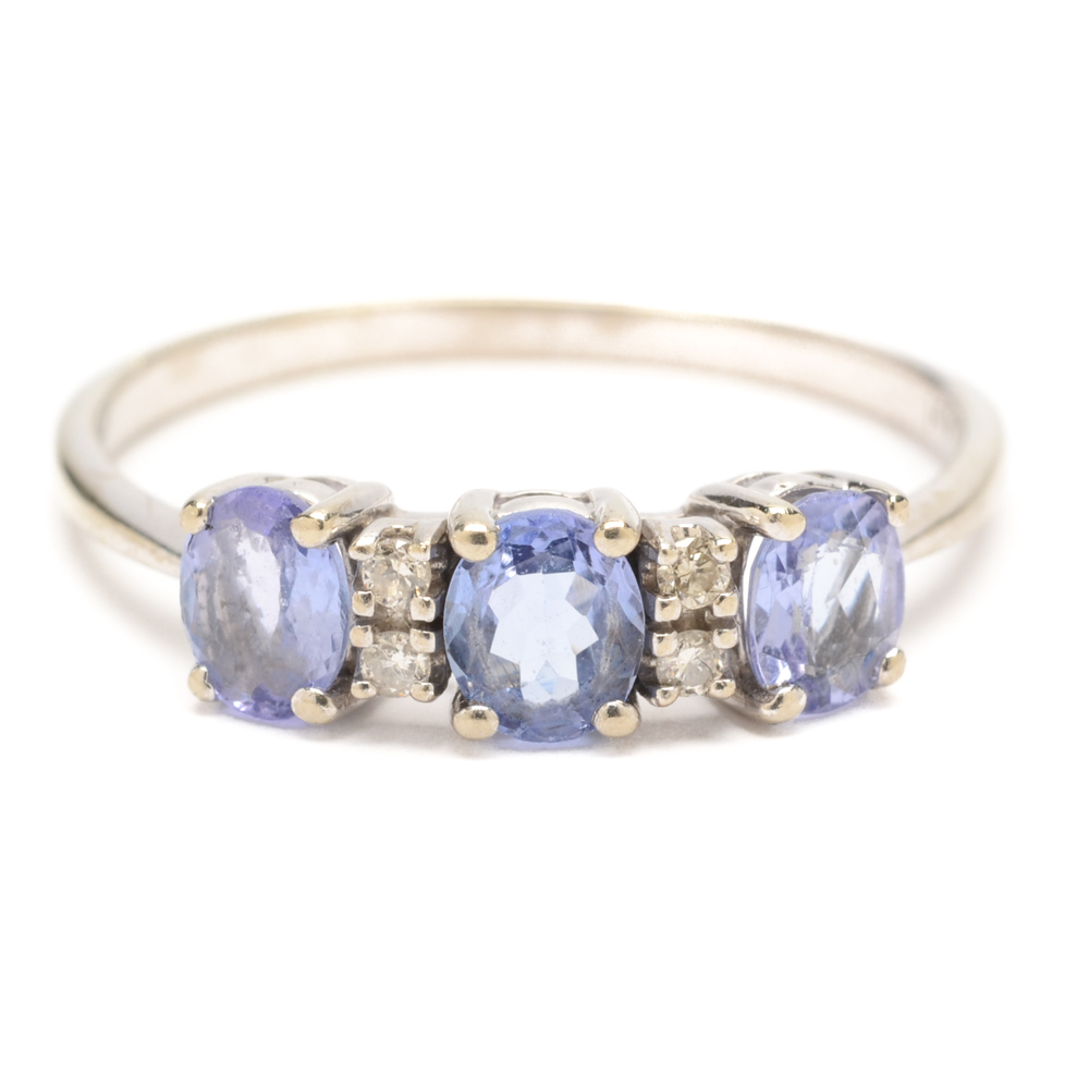 Effy 14K White Gold Tanzanite and Diamond Ring