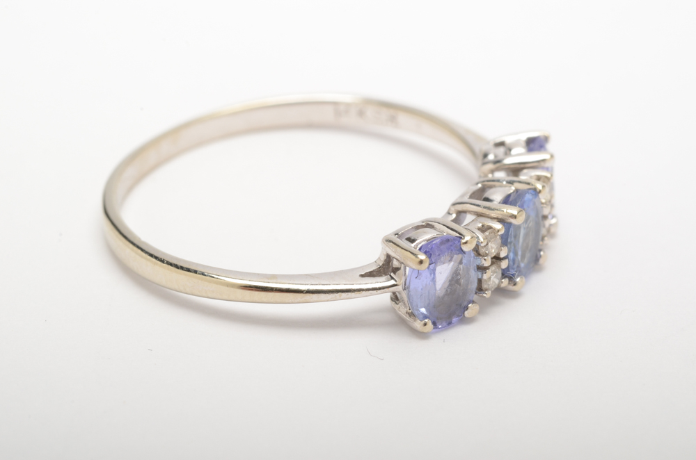 Effy 14K White Gold Tanzanite and Diamond Ring