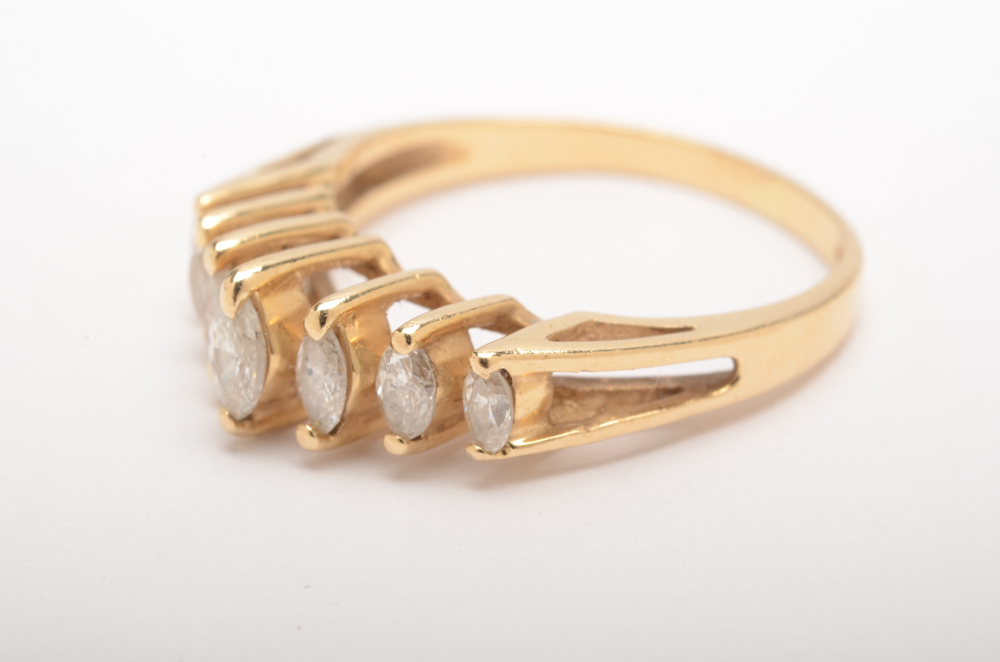 14K Yellow Gold Diamond Ring