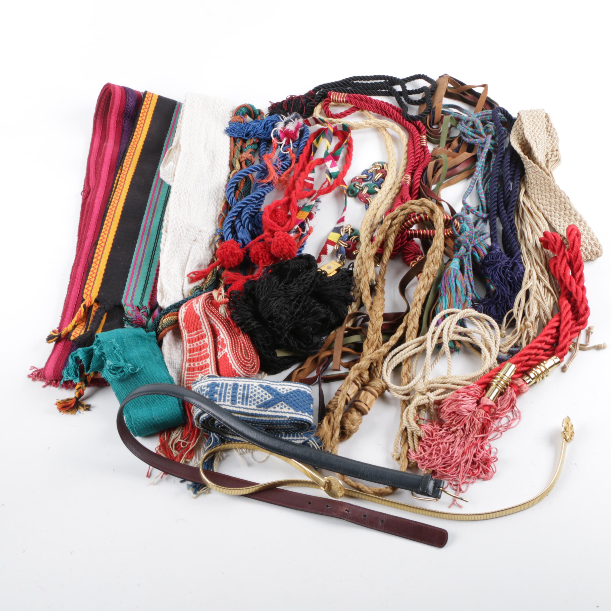 Woven and Leather Belts and Sashes