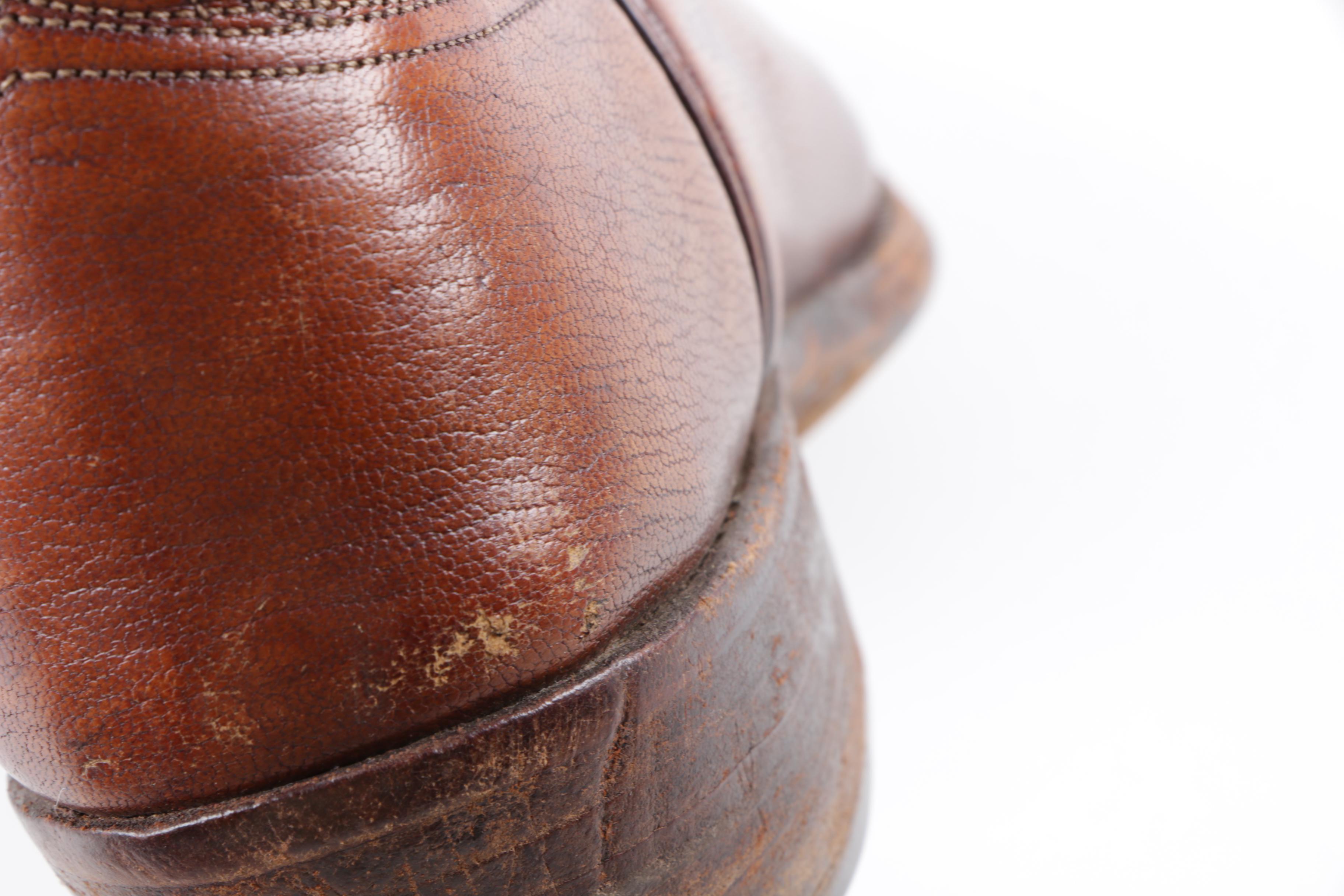 Men's Vintage Lucchese Brown Leather Cowboy Boots