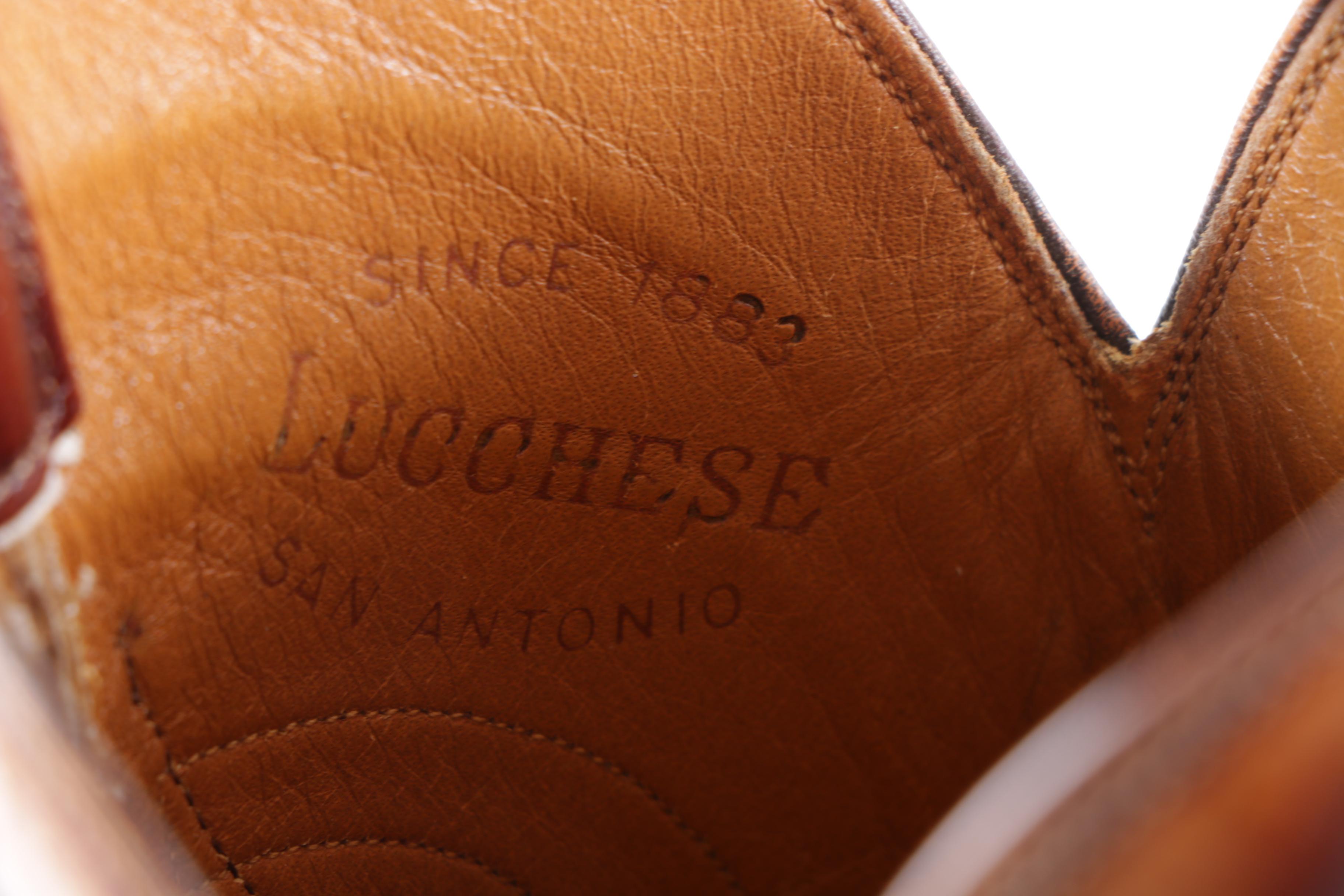 Men's Vintage Lucchese Brown Leather Cowboy Boots