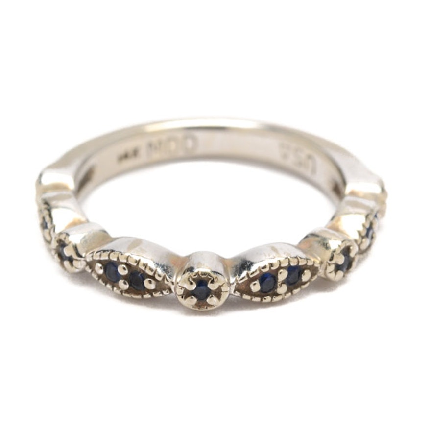 14K White Gold Sapphire Ring