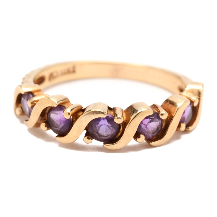 10K Yellow Gold Amethyst Ring