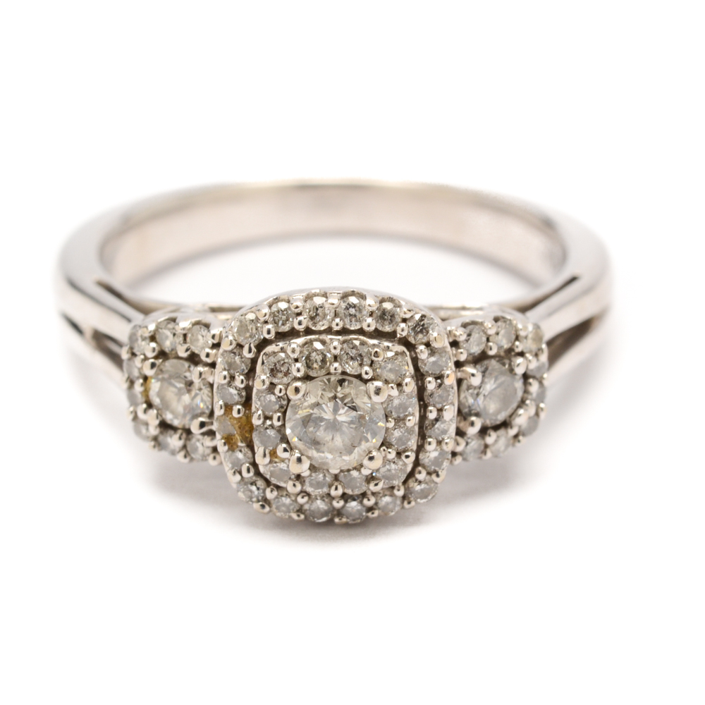 10K White Gold Diamond Ring