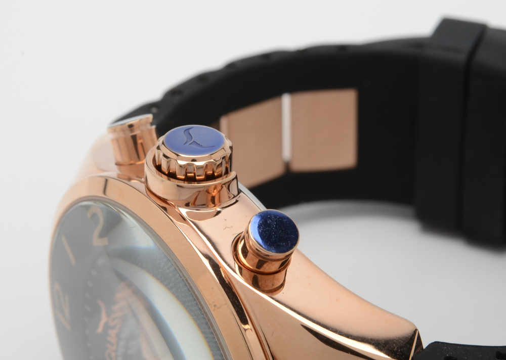 Aquaswiss "Trax 5H" Day and Date Watch with Rose Gold Tone Finish