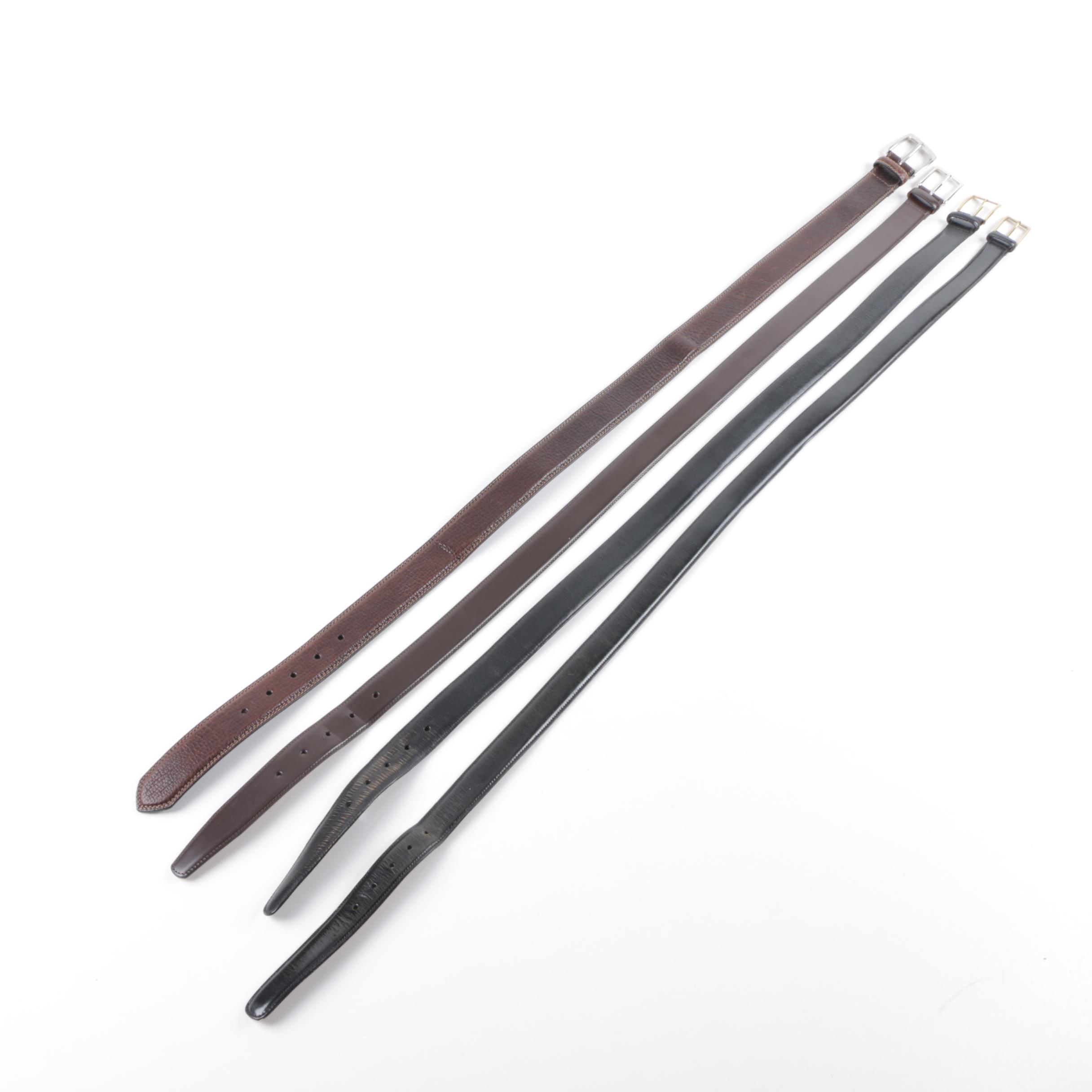 Men's Leather Belts Including Brooks Brothers and Johnston & Murphy