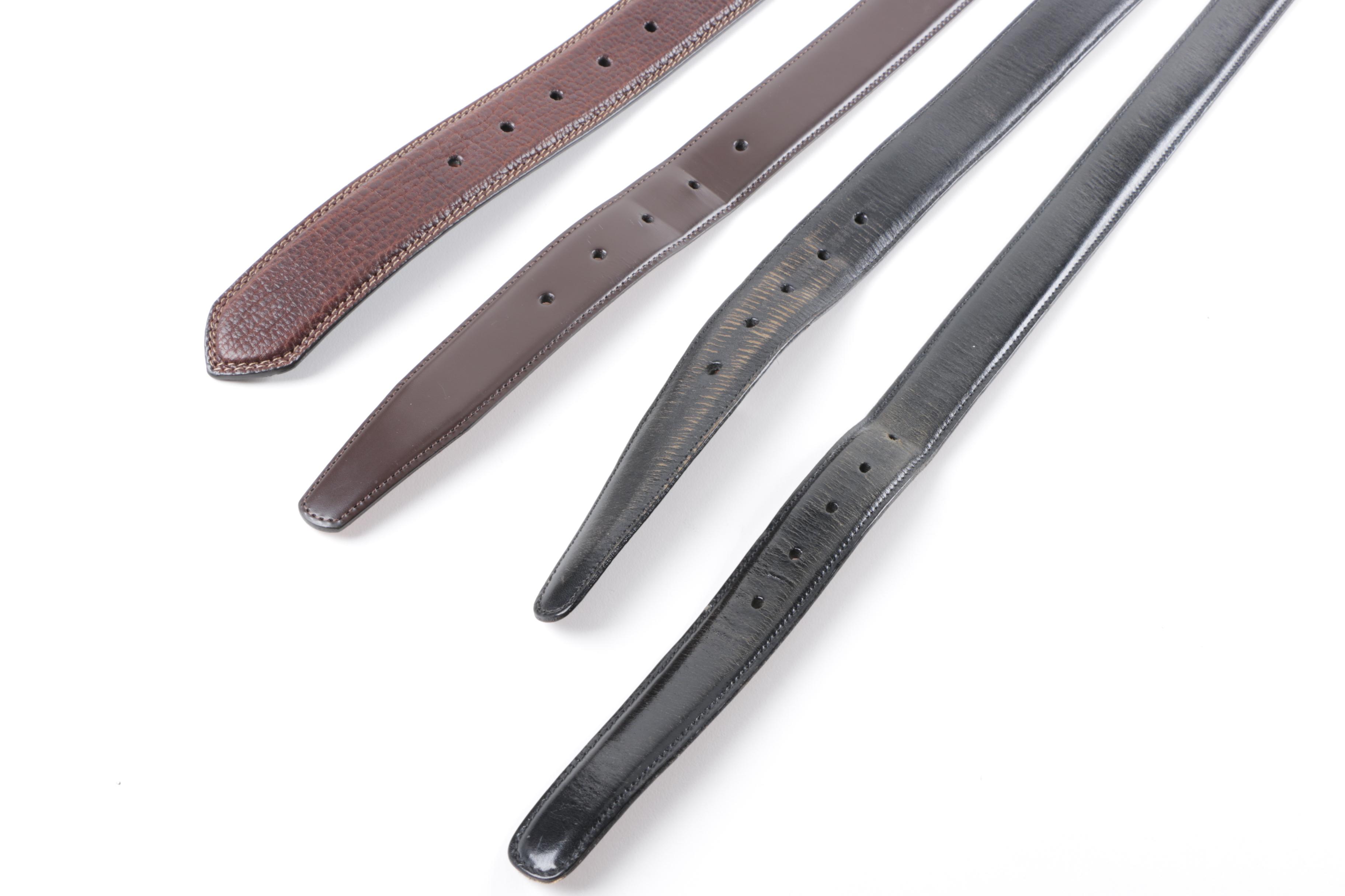 Men's Leather Belts Including Brooks Brothers and Johnston & Murphy