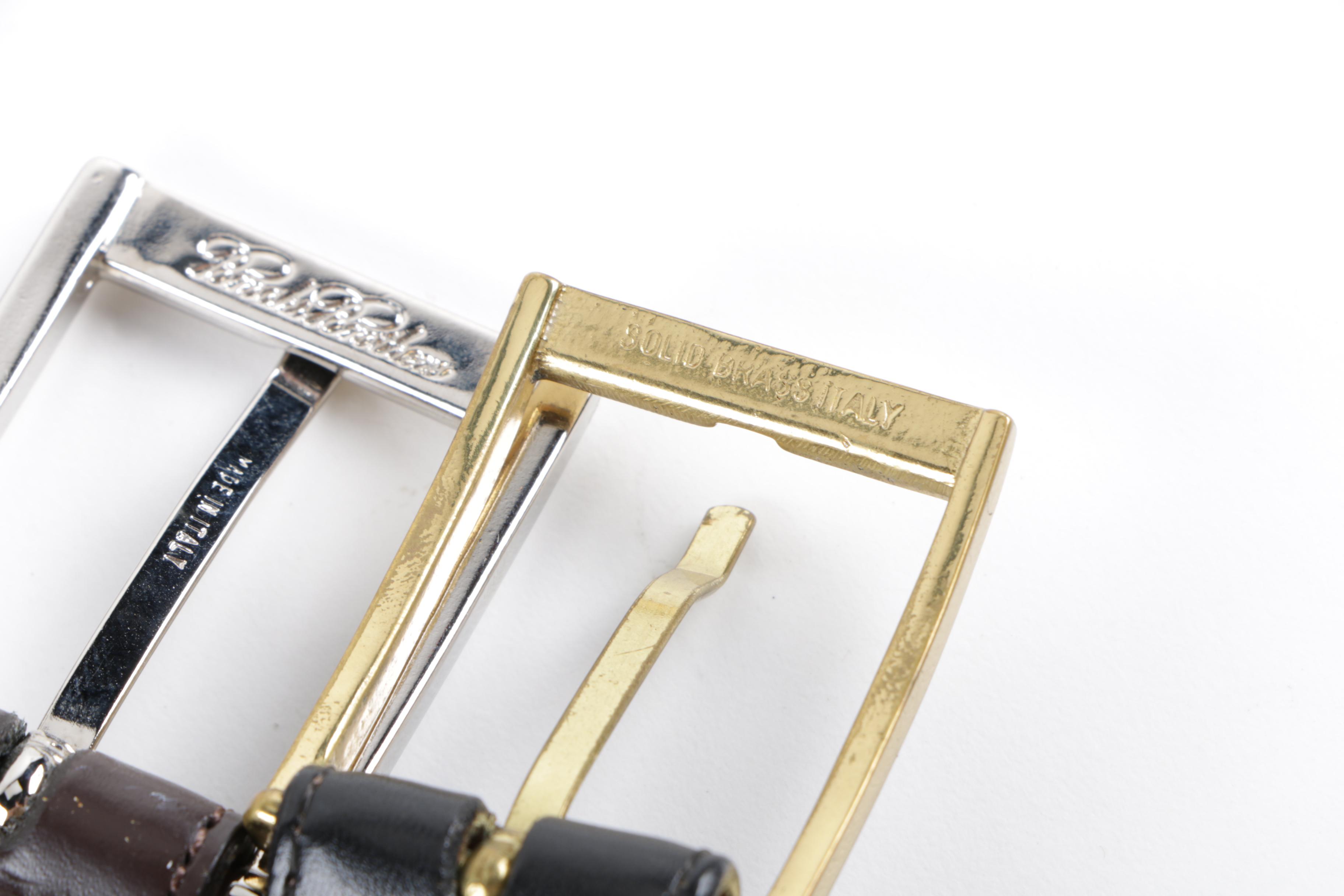 Men's Leather Belts Including Brooks Brothers and Johnston & Murphy