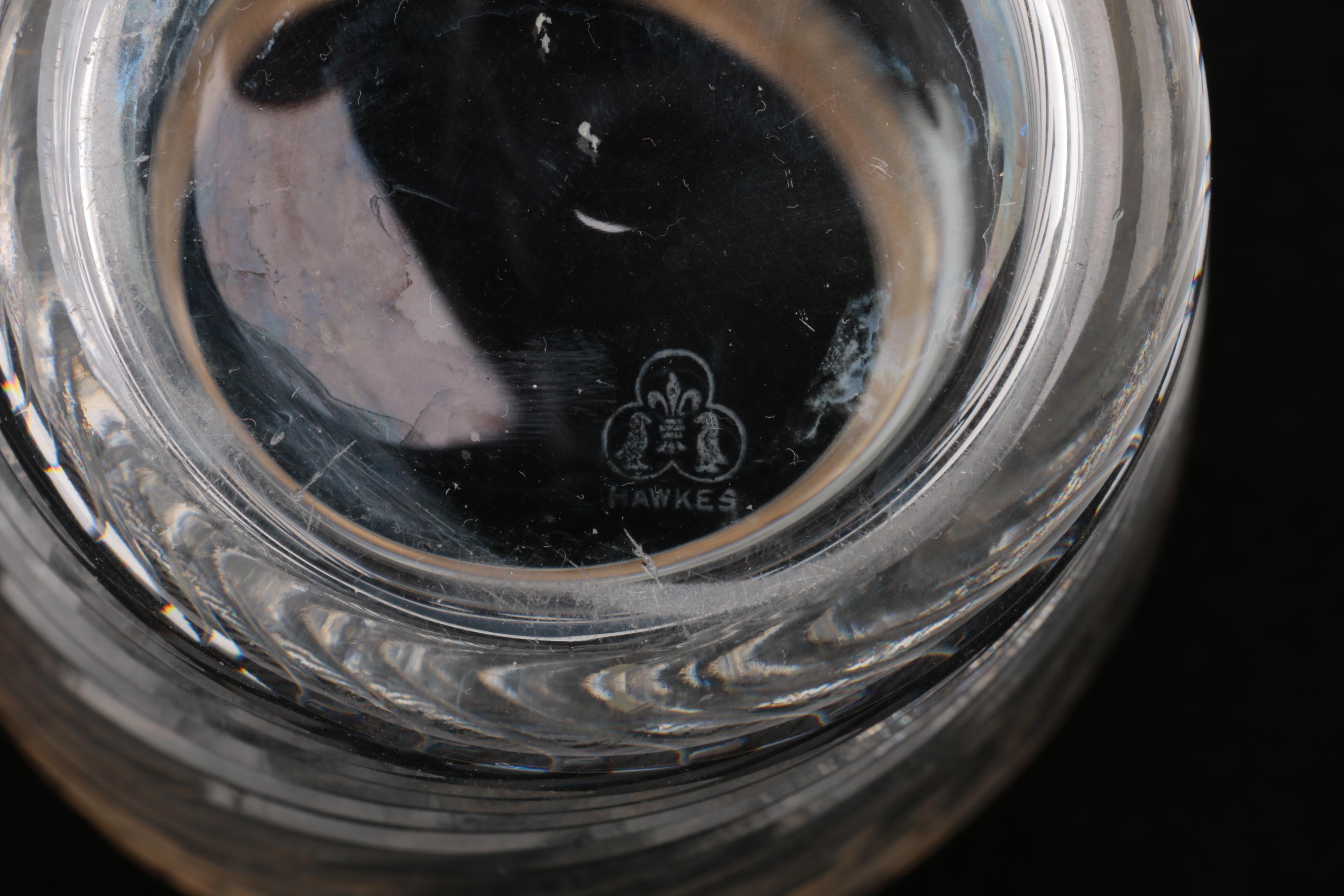 Vintage Hawkes Crystal and Sterling Silver Cocktail Shaker