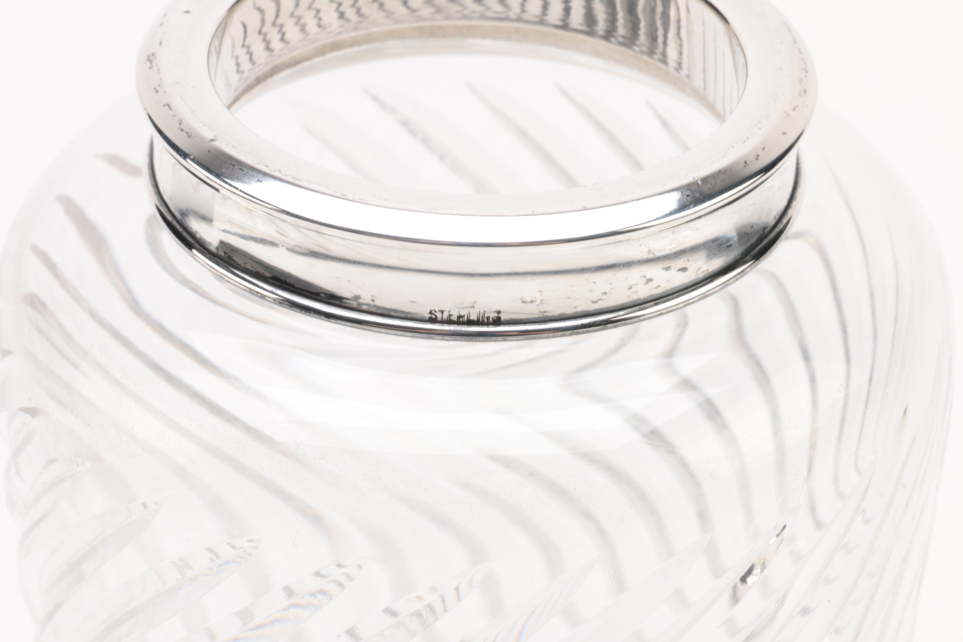 Vintage Hawkes Crystal and Sterling Silver Cocktail Shaker