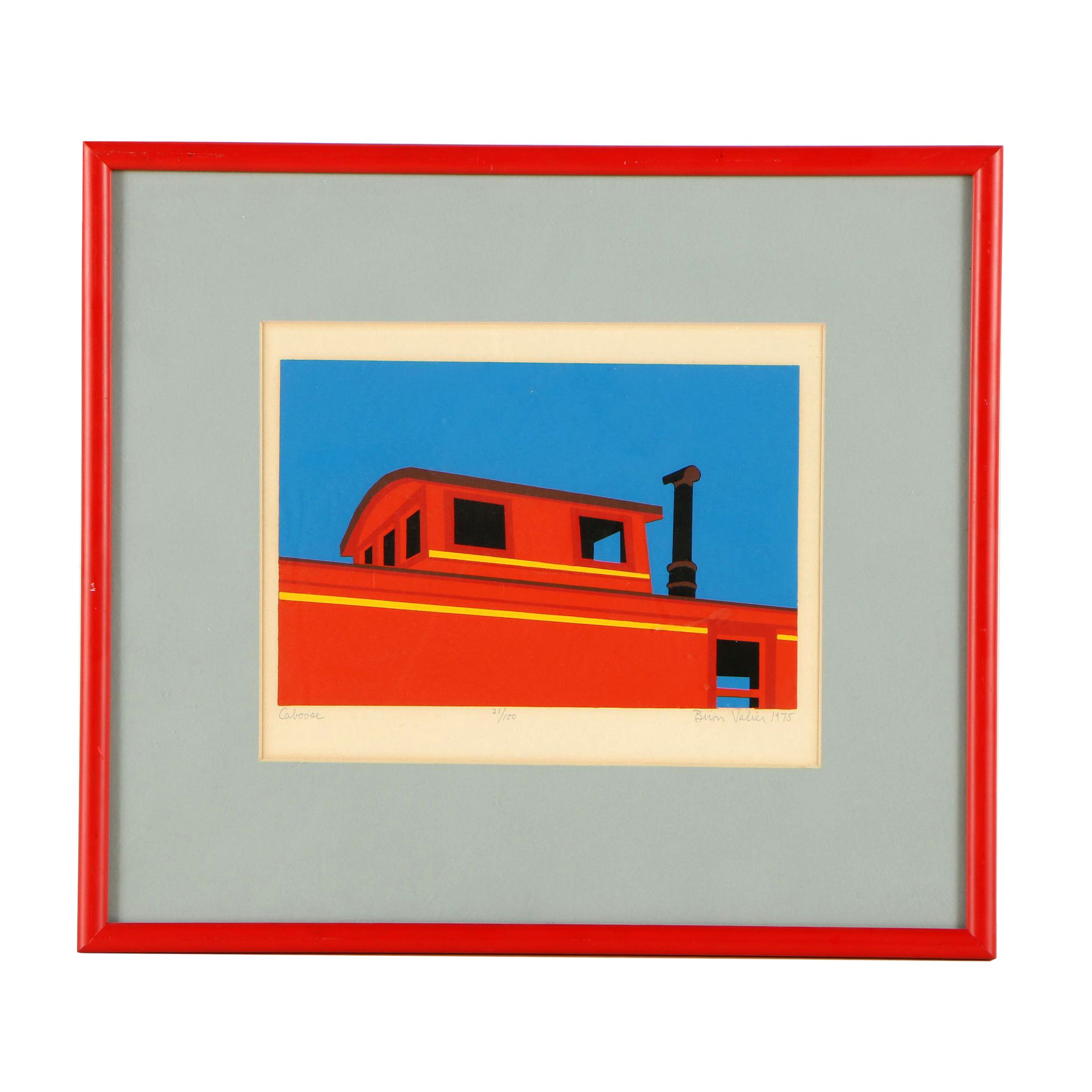 Biron Valier 1975 Serigraph "Caboose"