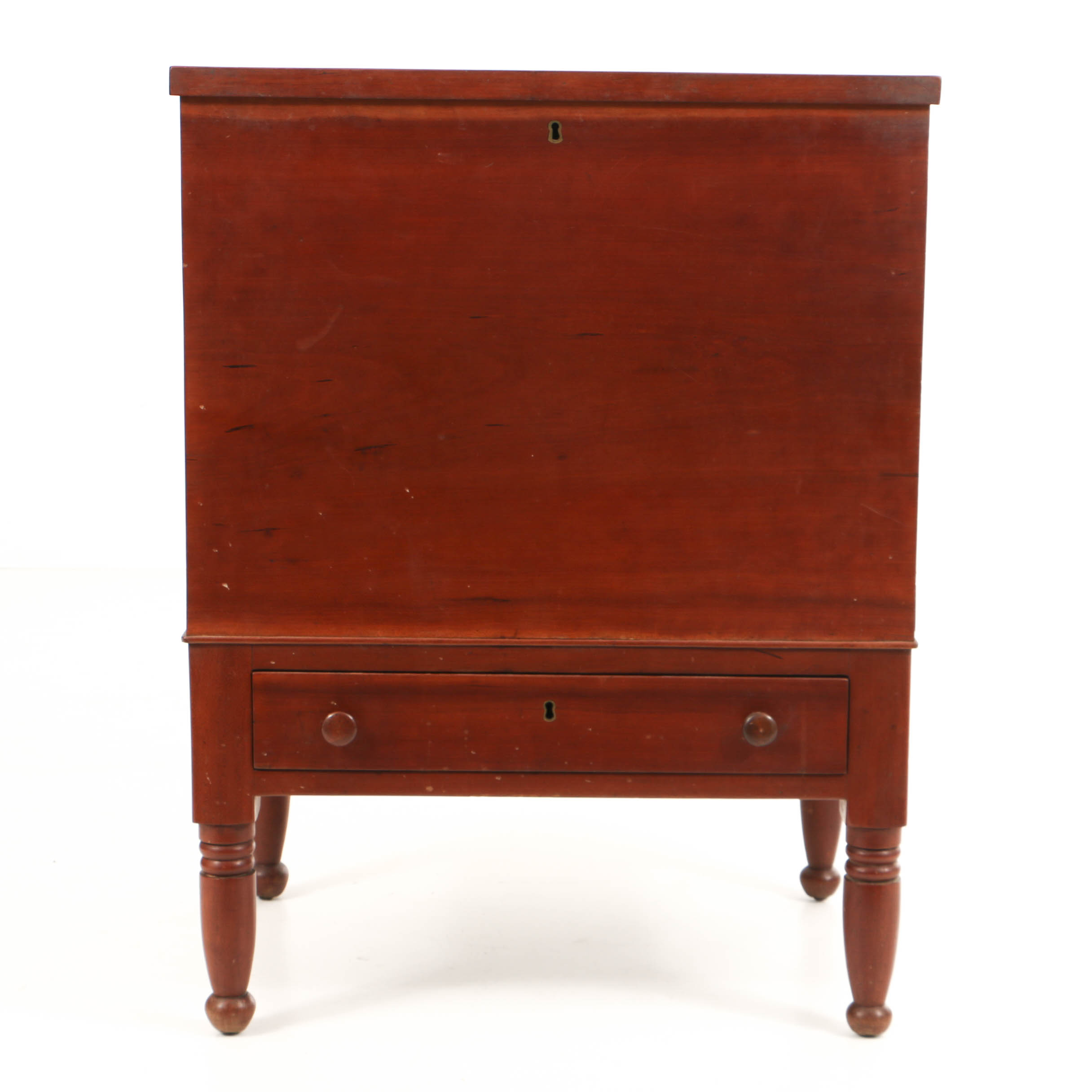 Antique Late Federal Cherry Southern Sugar Chest, Probably Tennessee or Kentucky