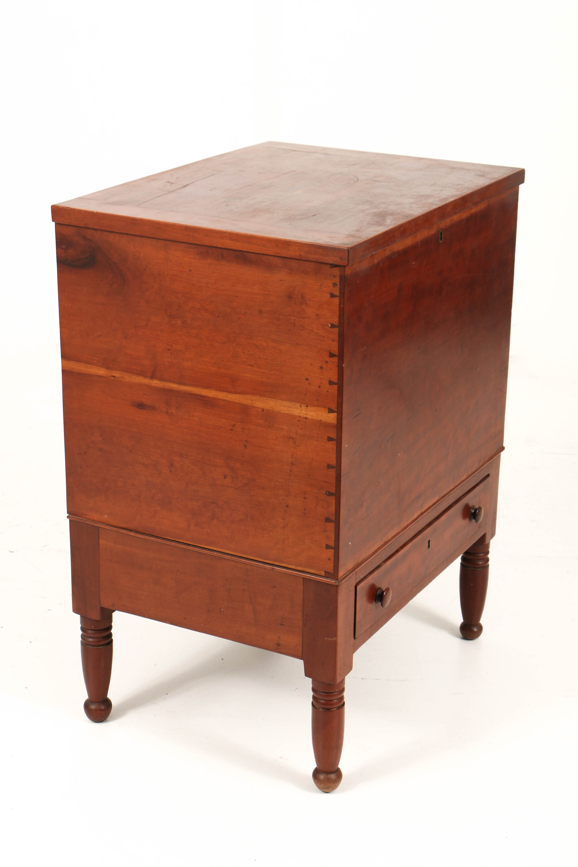 Antique Late Federal Cherry Southern Sugar Chest, Probably Tennessee or Kentucky