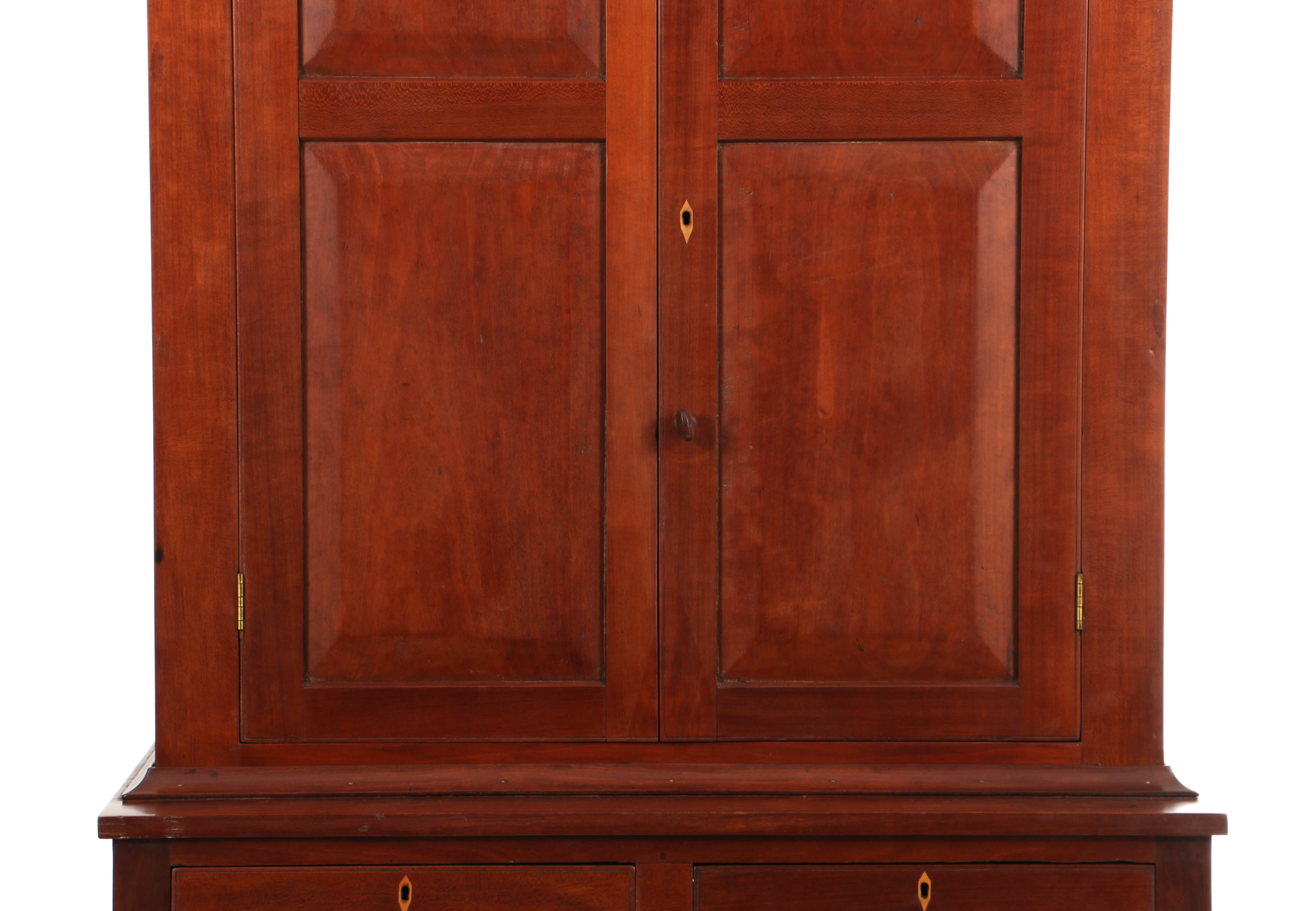 Antique Cherry Tennessee Two-Piece Jackson Press, Possibly Marshall County