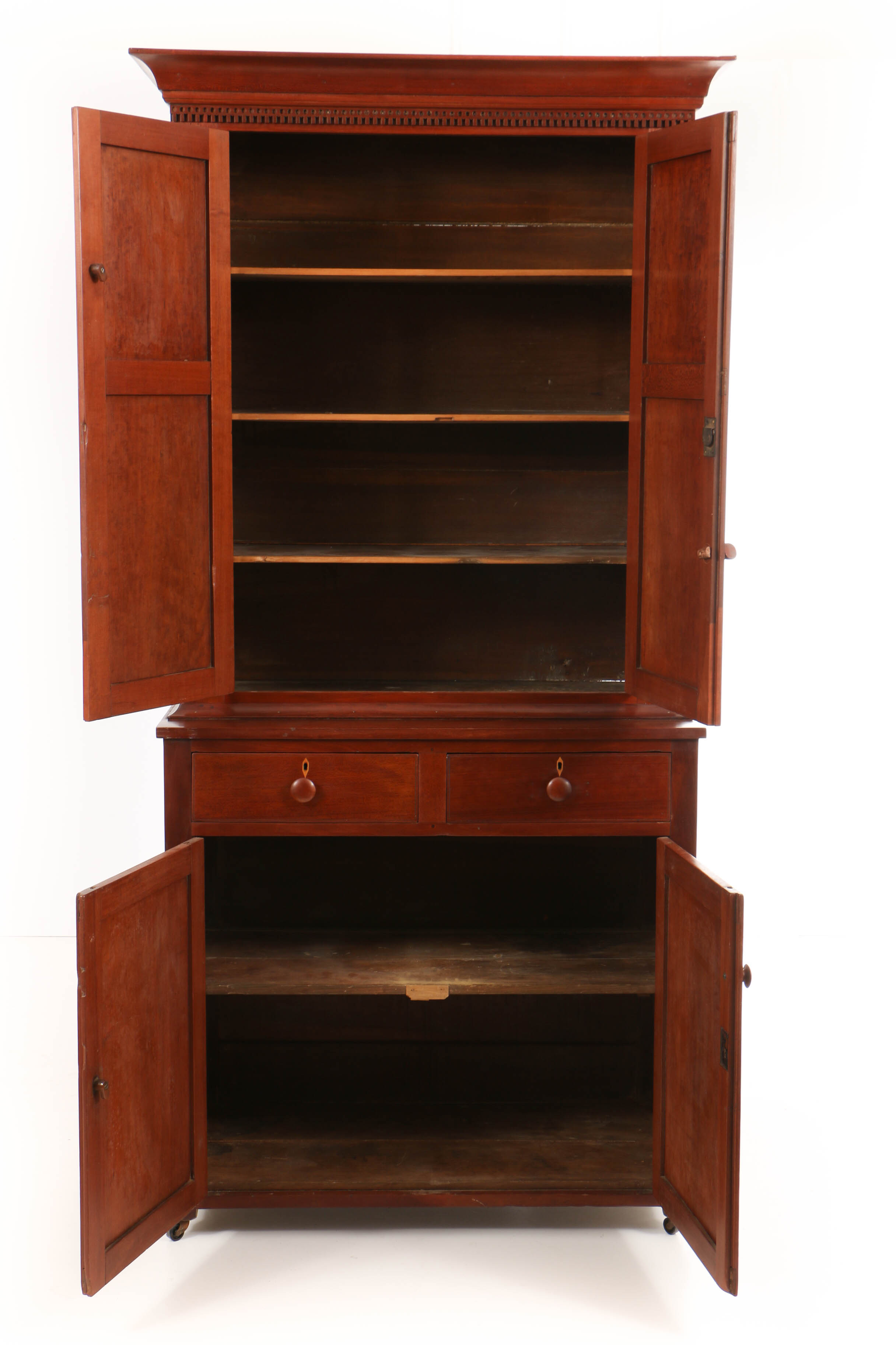 Antique Cherry Tennessee Two-Piece Jackson Press, Possibly Marshall County