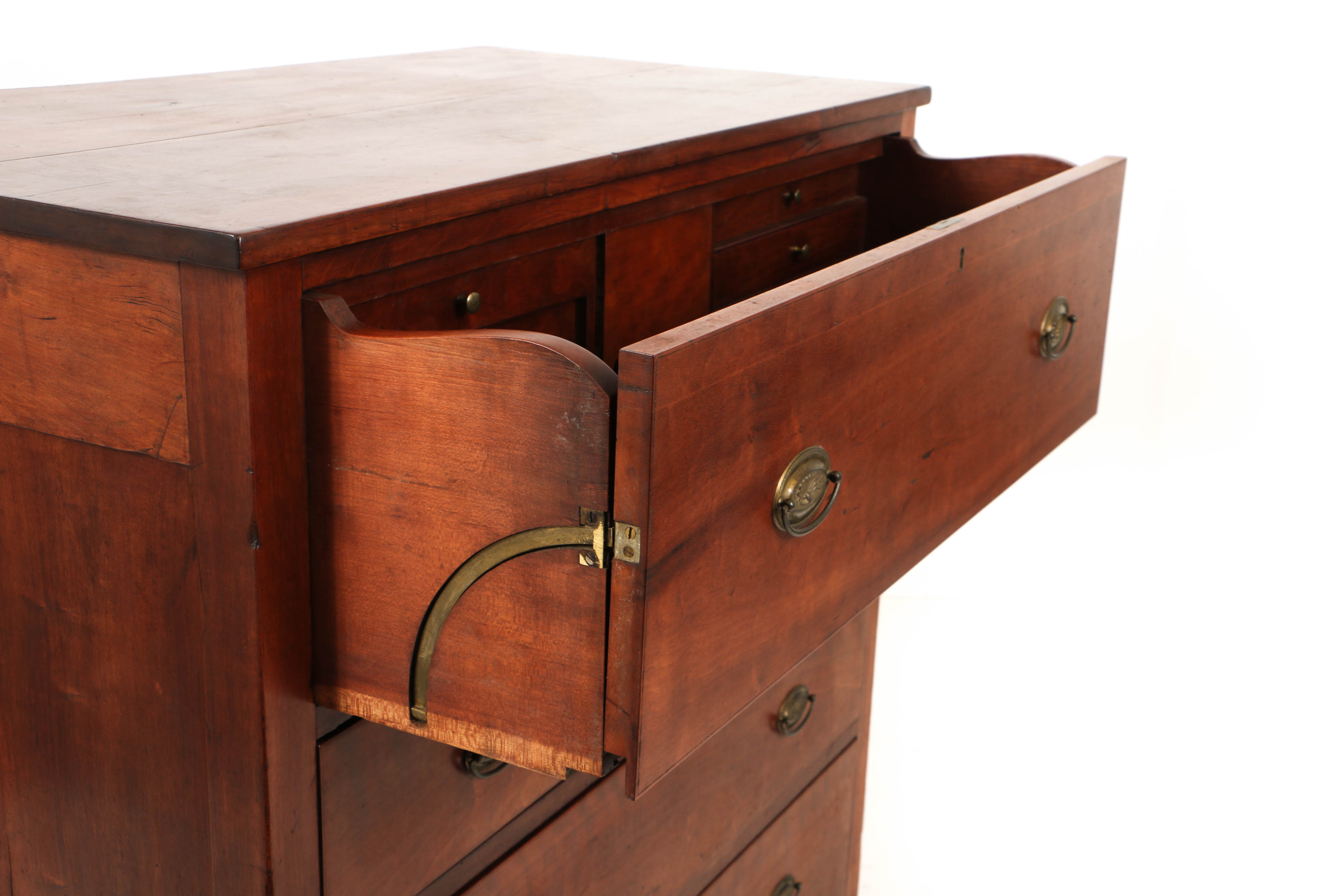 Antique Transitional Federal-to-Empire Cherry Butler's Chest of Drawers