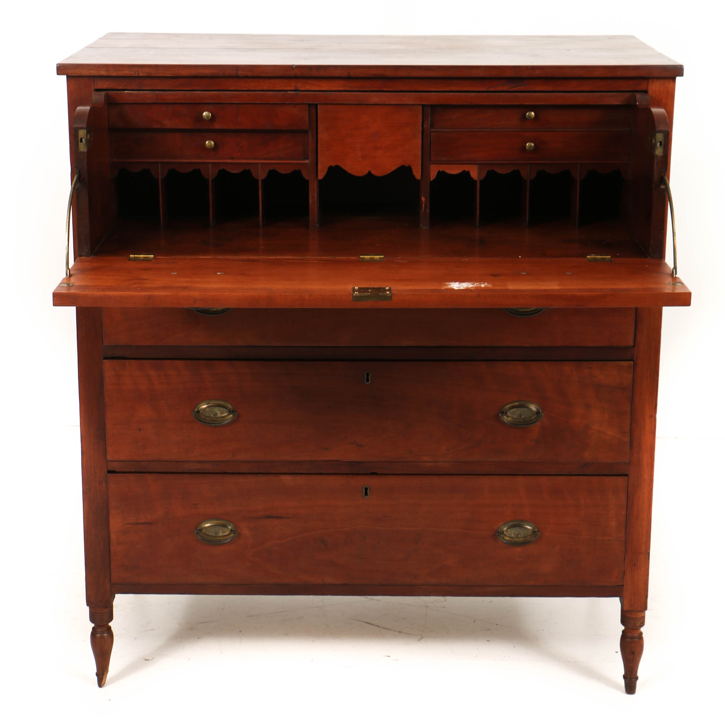 Antique Transitional Federal-to-Empire Cherry Butler's Chest of Drawers
