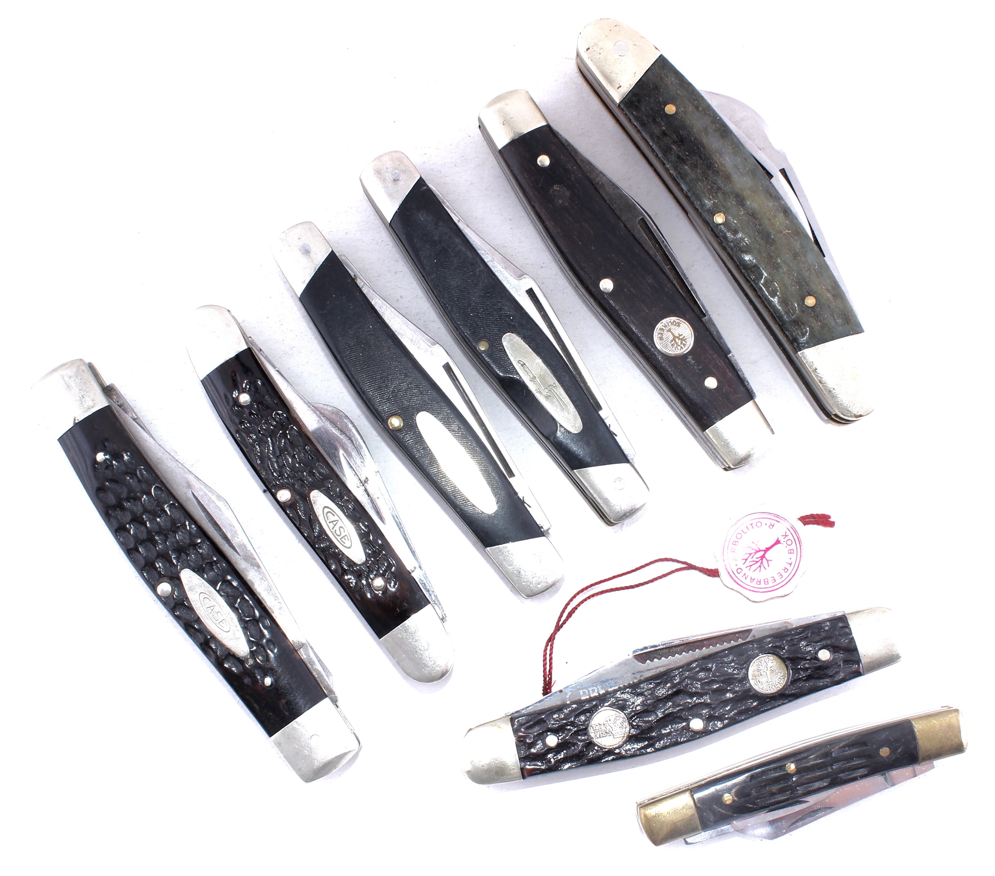 Large Collection of Vintage Pocket Knives Including Case