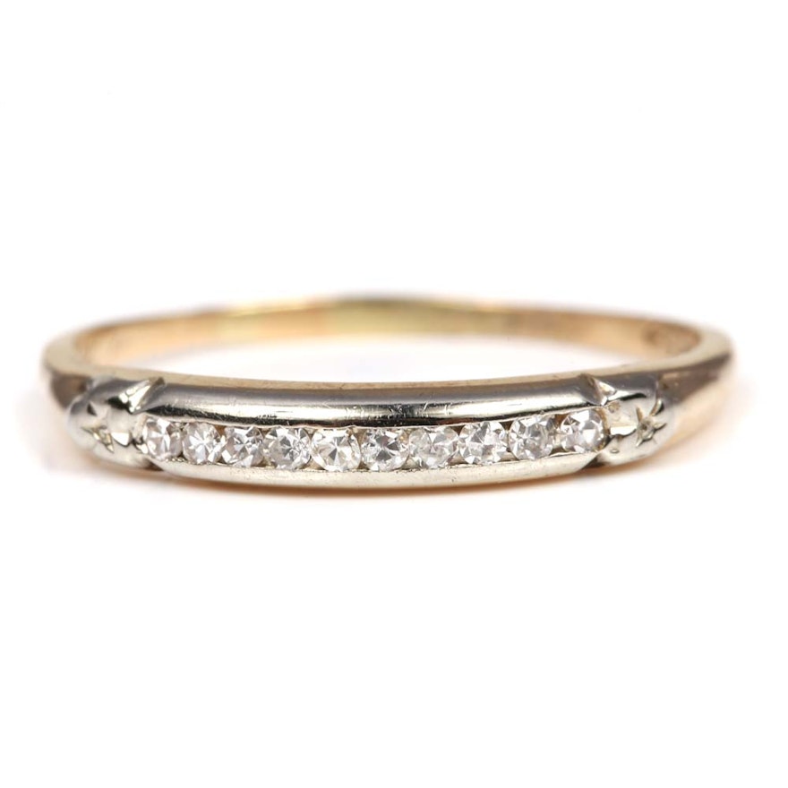 14K Yellow Gold Channel Set Diamond Band