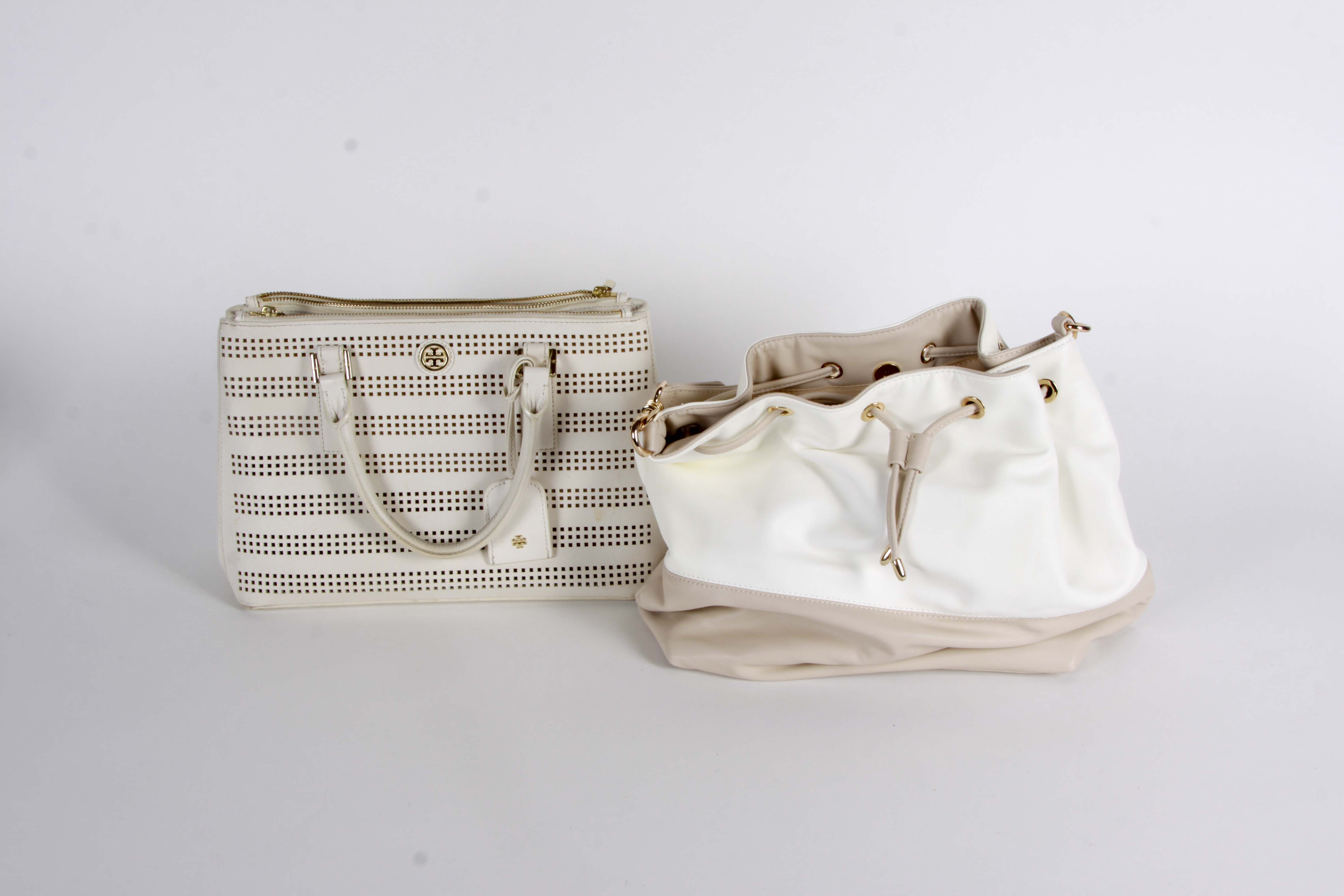 Pairing of Leather Handbags including Tory Burch Handbags