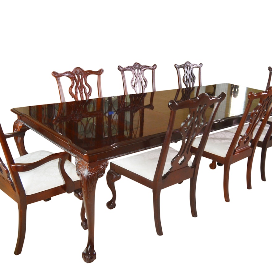 Thomasville Chippendale Style Dining Room Table and Chairs