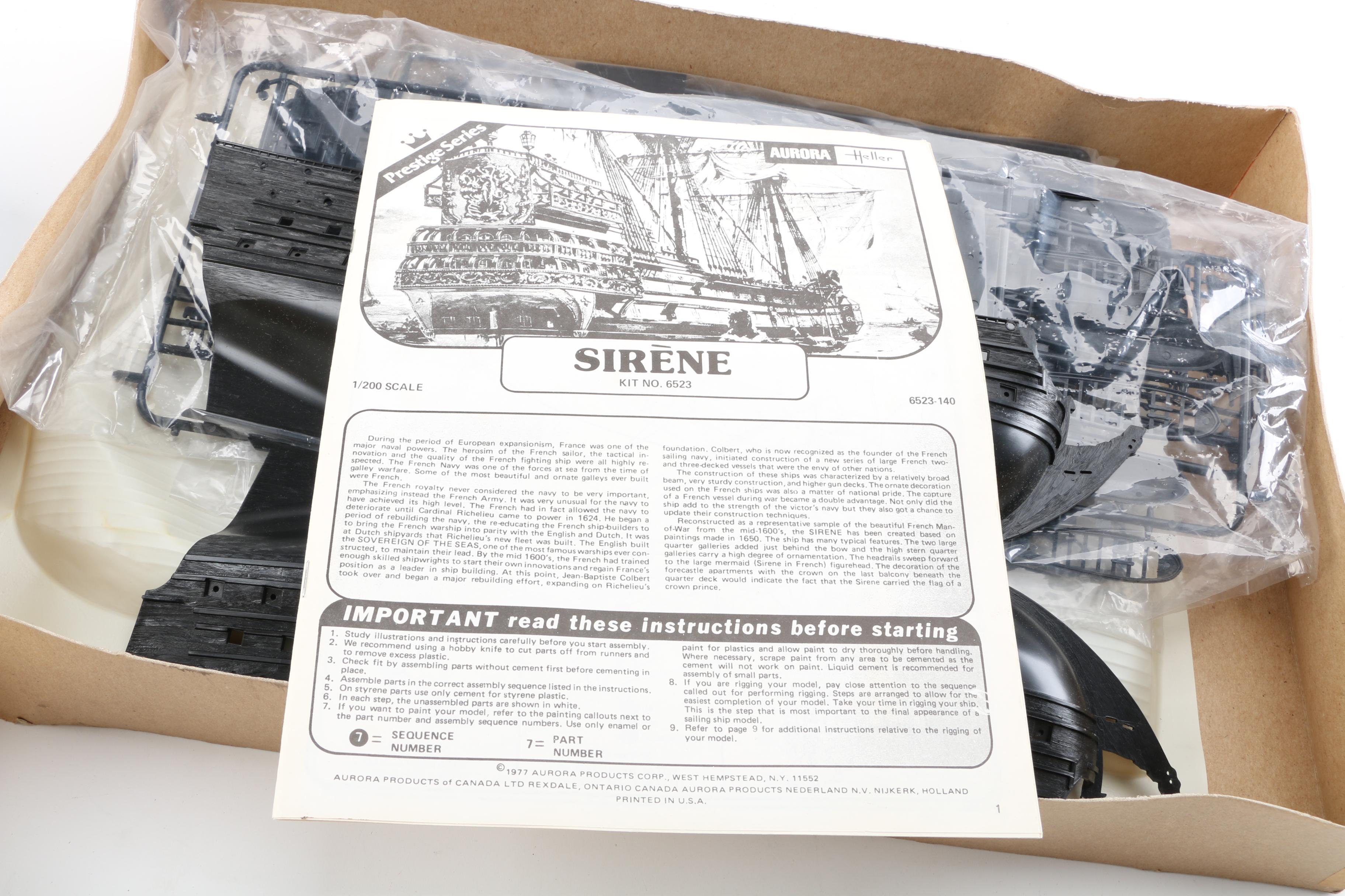 French Frigate La Sirène Model Kit by Heller