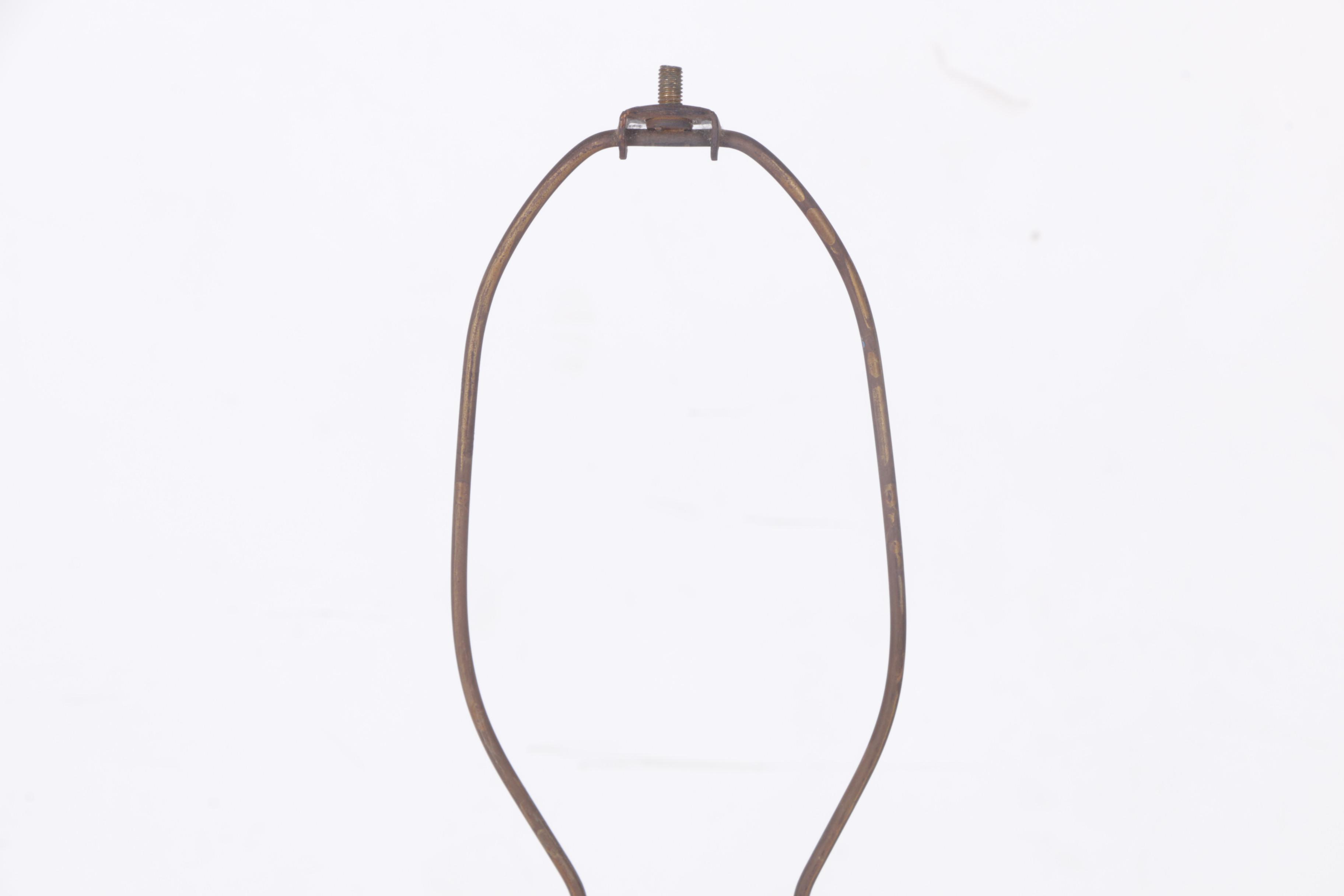 Vintage Ceramic and Brass Floral Table Lamp