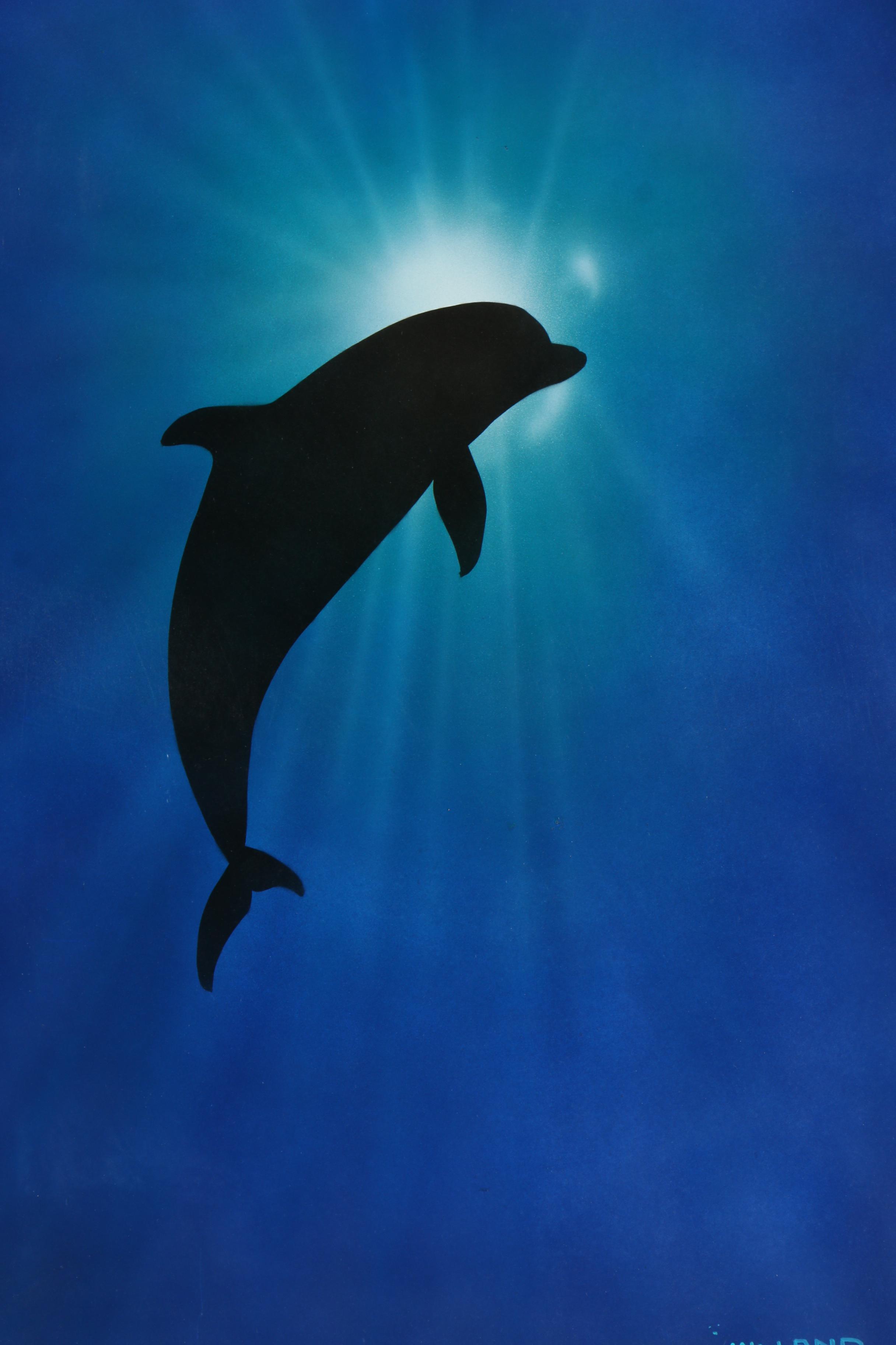 Robert Wyland Airbrush Painting "A Dolphin Day"
