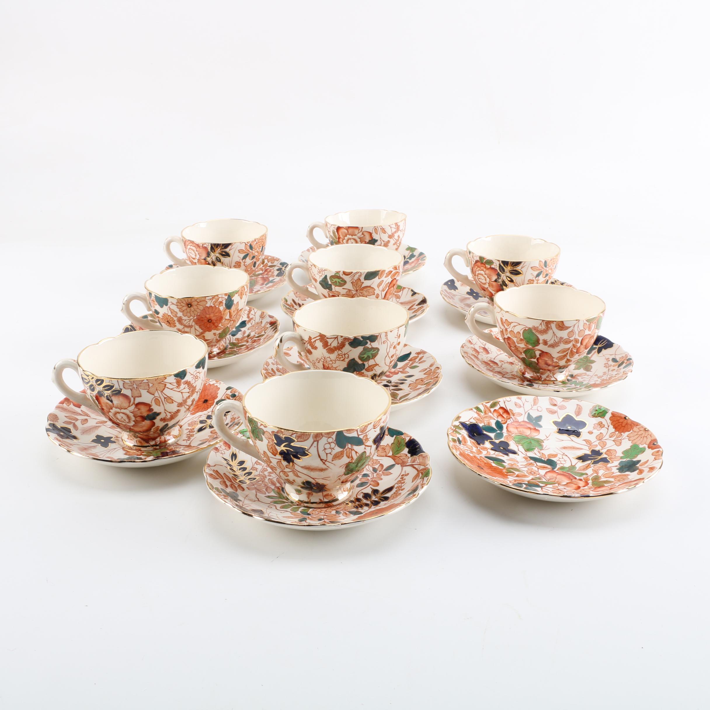Vintage Royal Cauldon "Bittersweet" Porcelain Teacups and Saucers