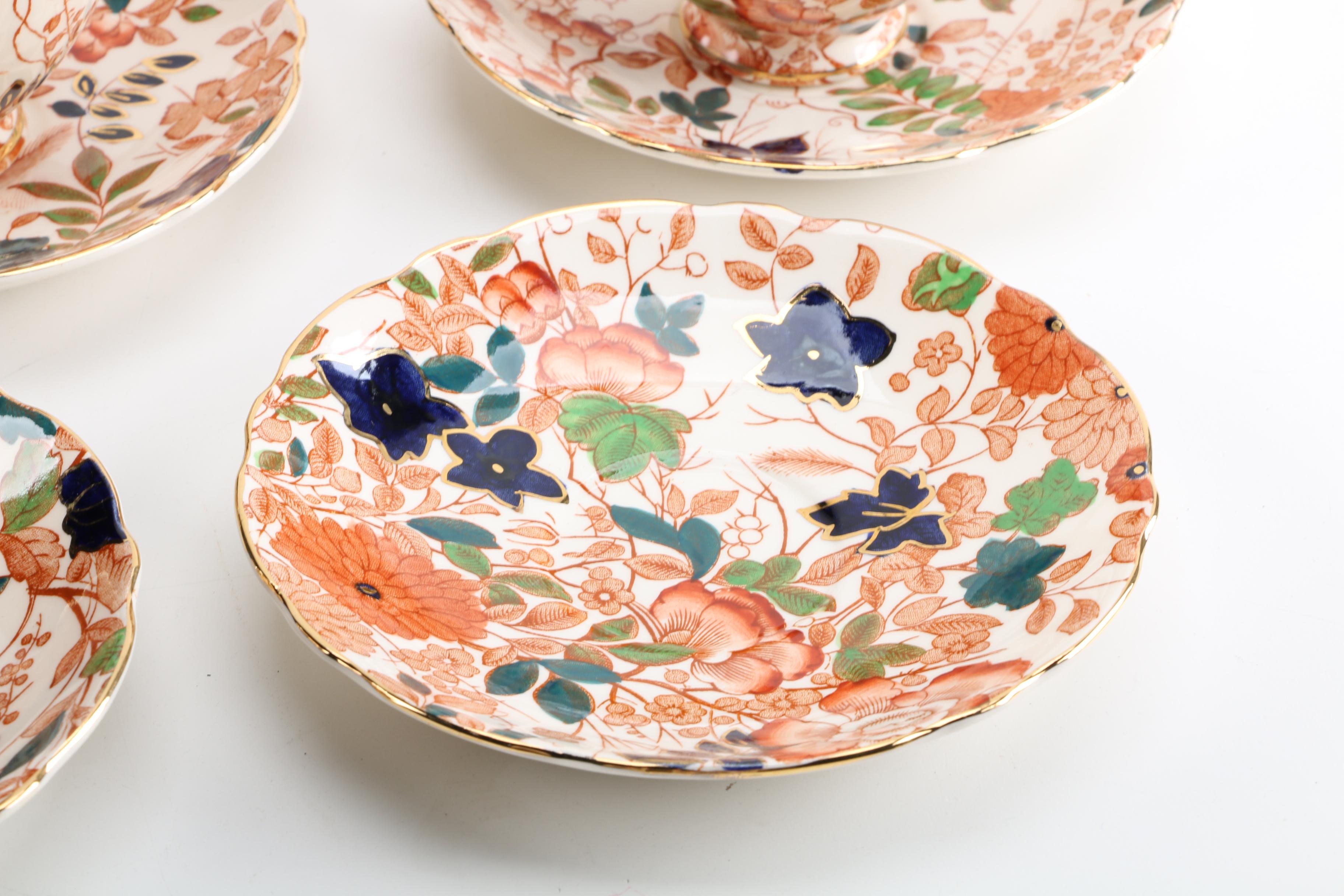 Vintage Royal Cauldon "Bittersweet" Porcelain Teacups and Saucers