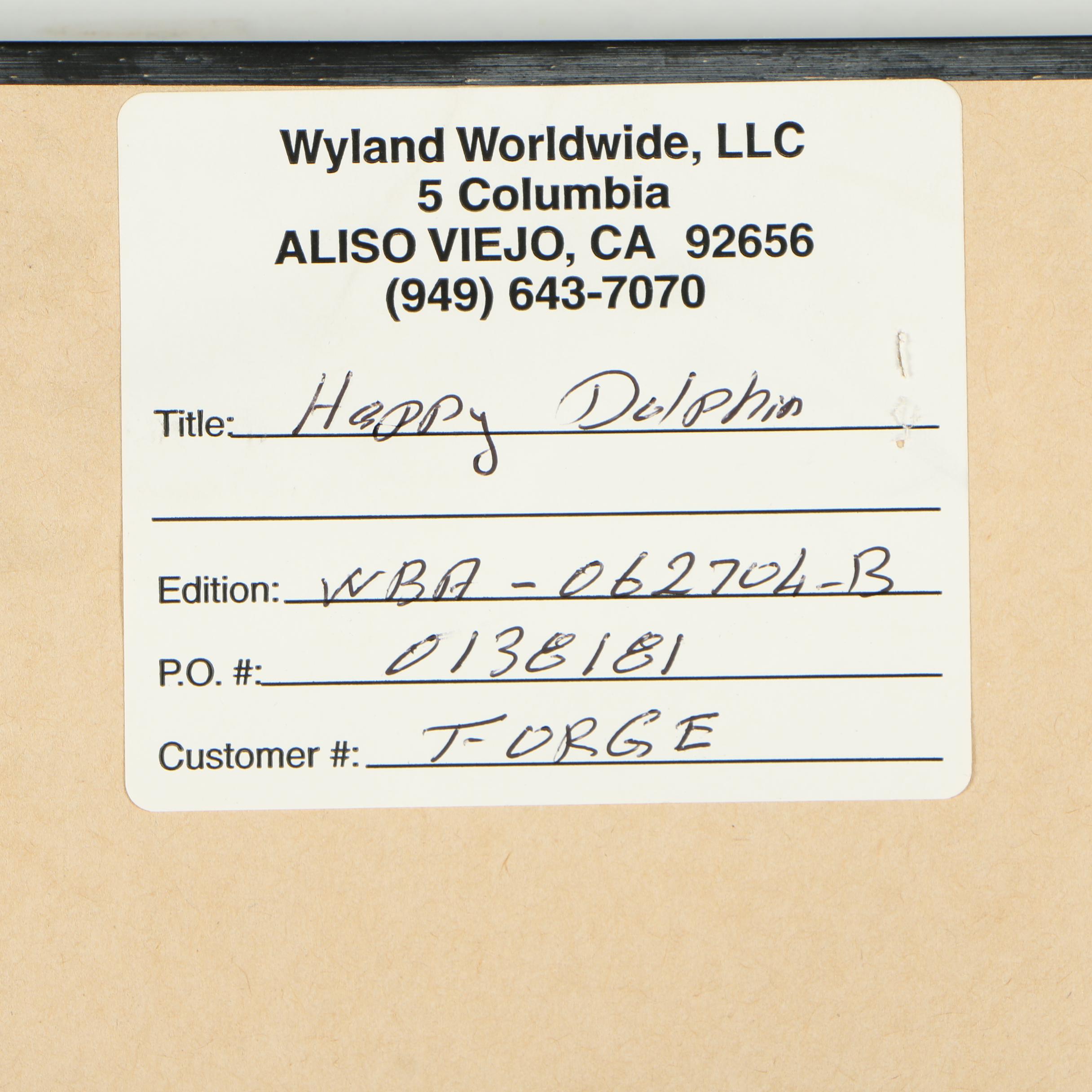 Robert Wyland Ink Drawing "Happy Dolphin"