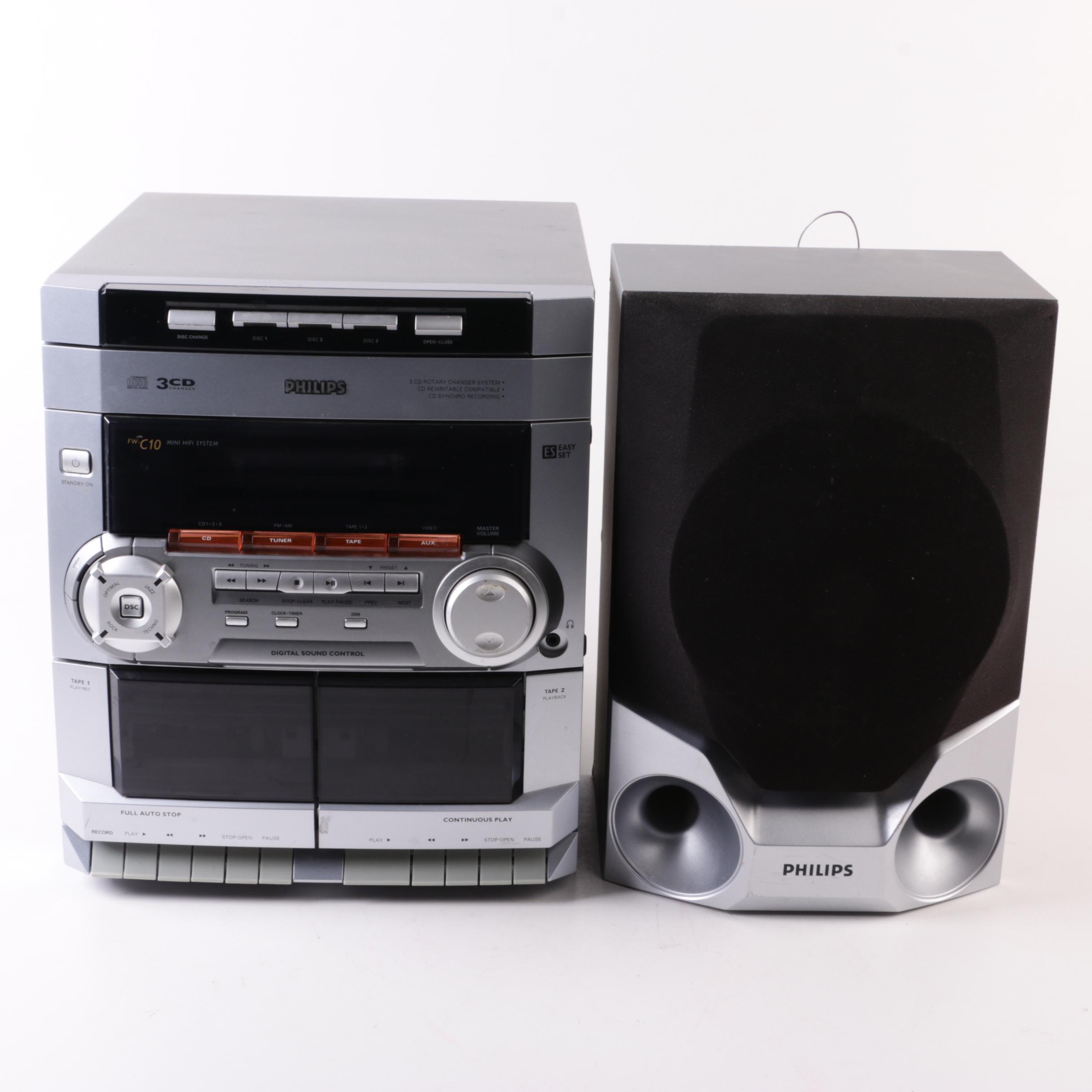 Philips 3-Disc CD Changer and One Speaker