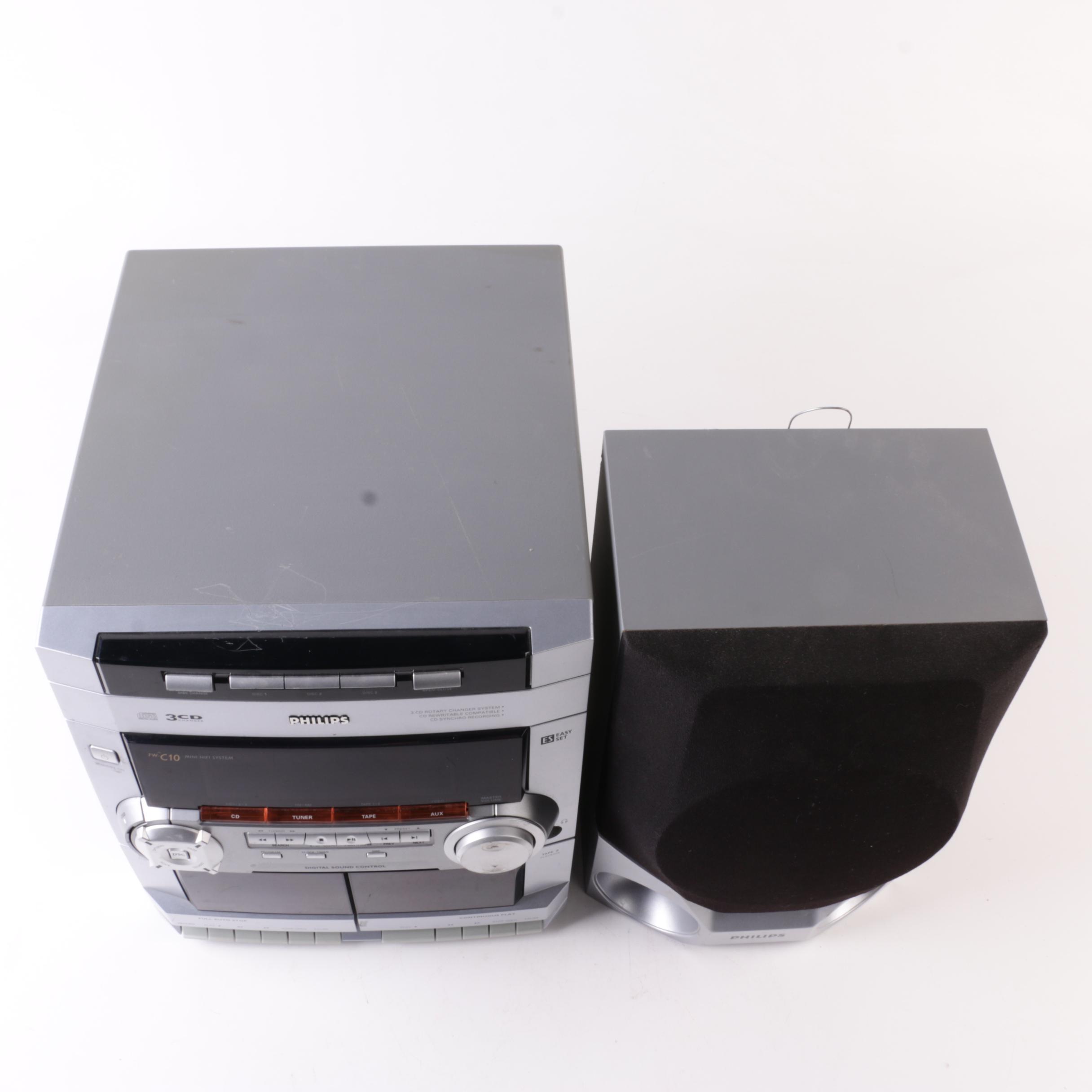 Philips 3-Disc CD Changer and One Speaker