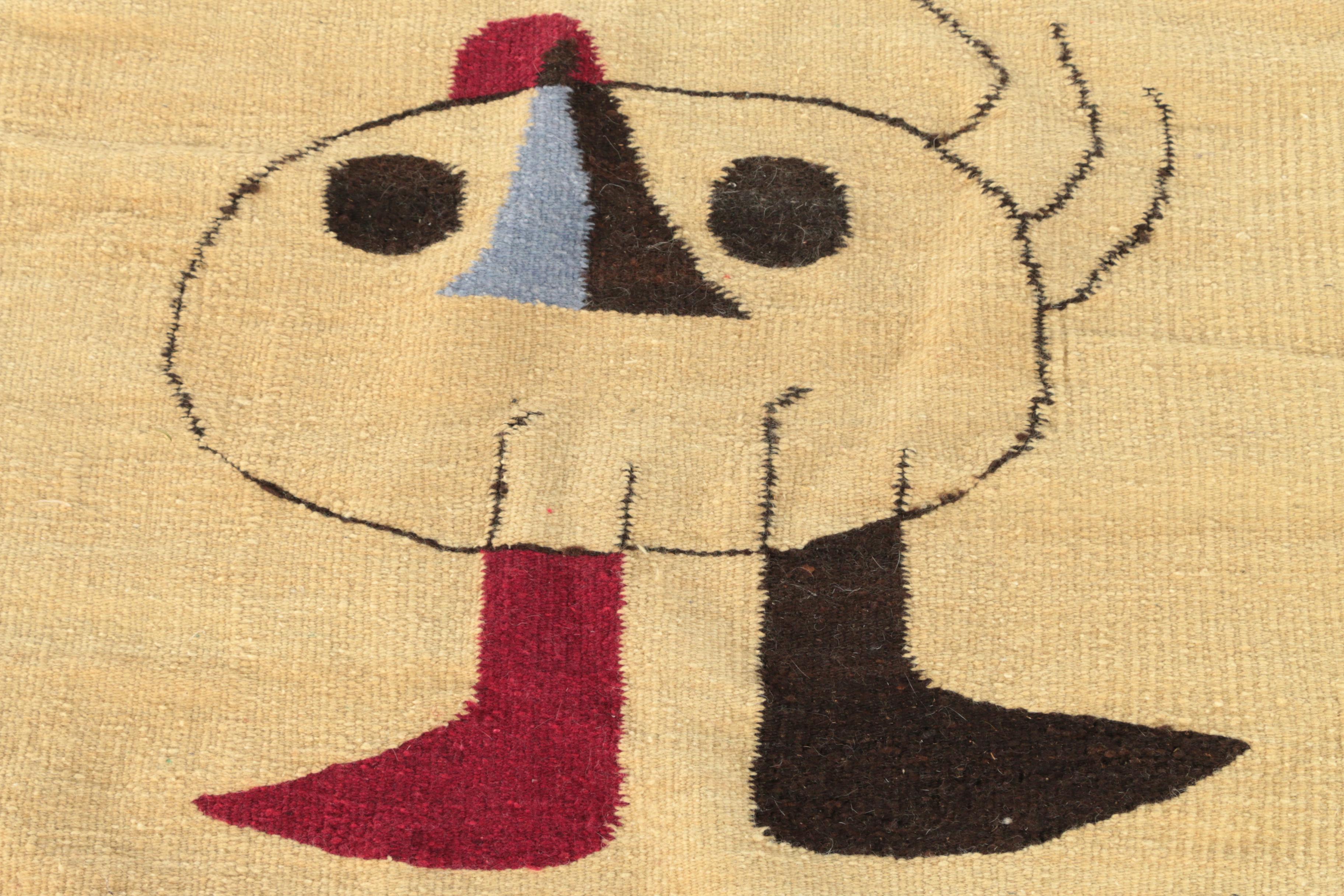 Mid-Century Handwoven Rug/Wall Hanging in the Style of Joan Miró