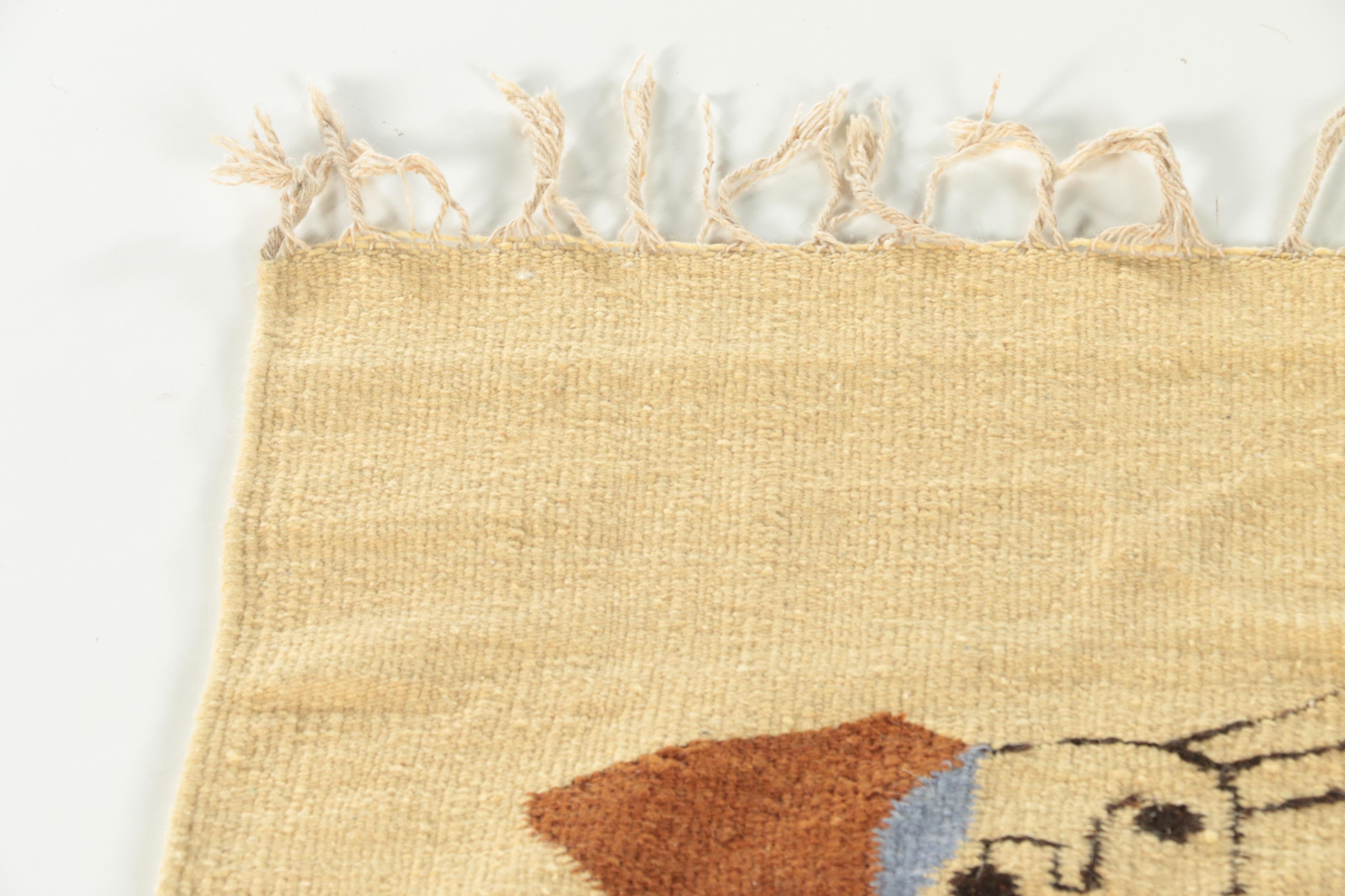 Mid-Century Handwoven Rug/Wall Hanging in the Style of Joan Miró