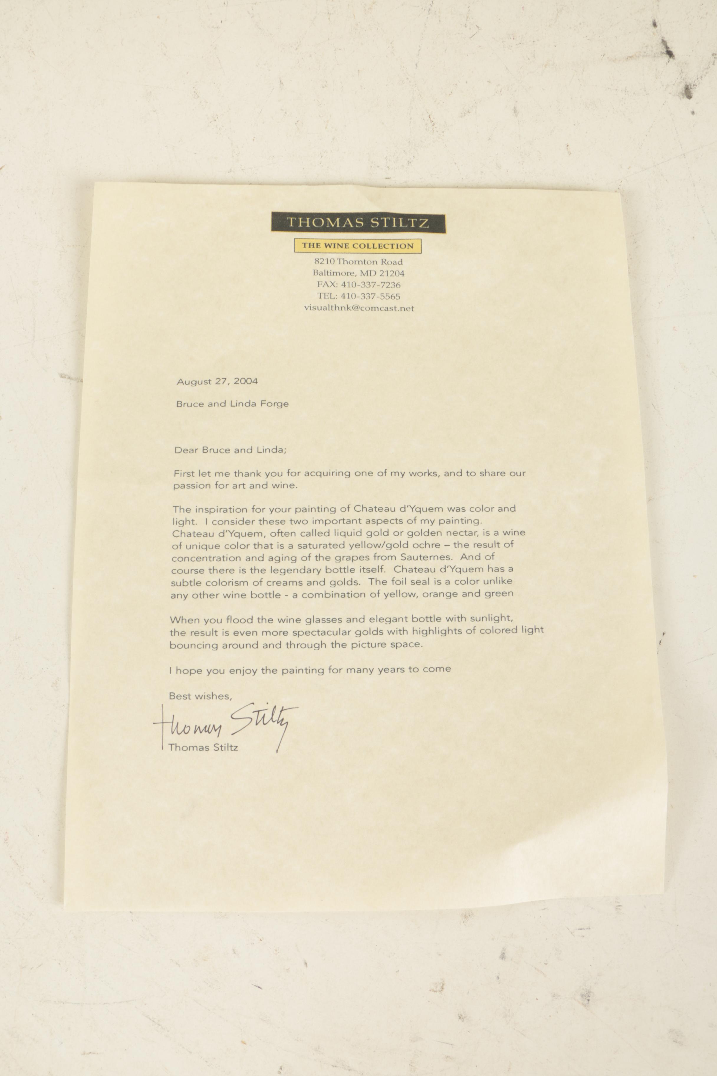 Thomas Stiltz Oil Painting "Bottled Gold"