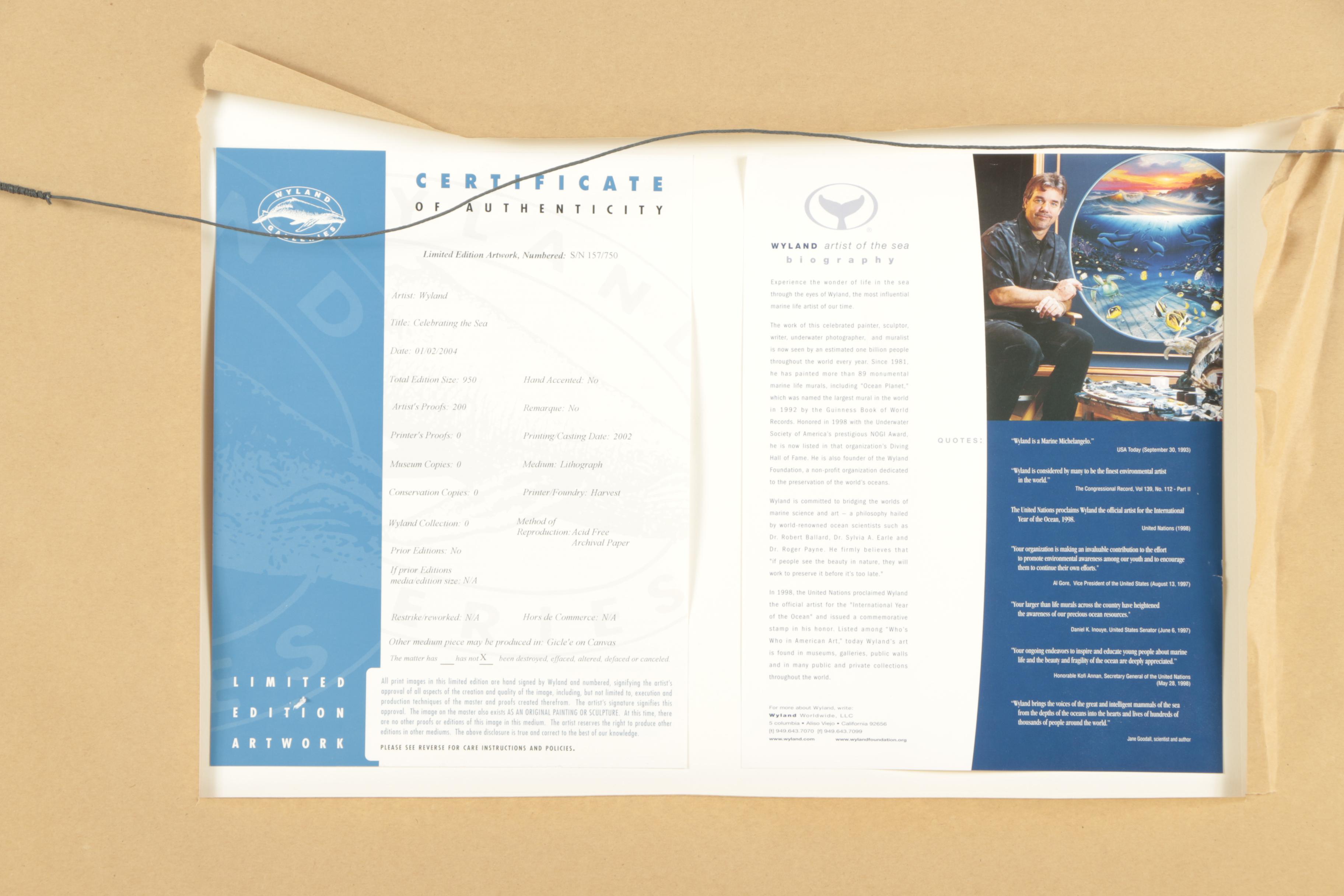 Wyland Limited Edition Offset Lithograph "Celebrating the Sea"