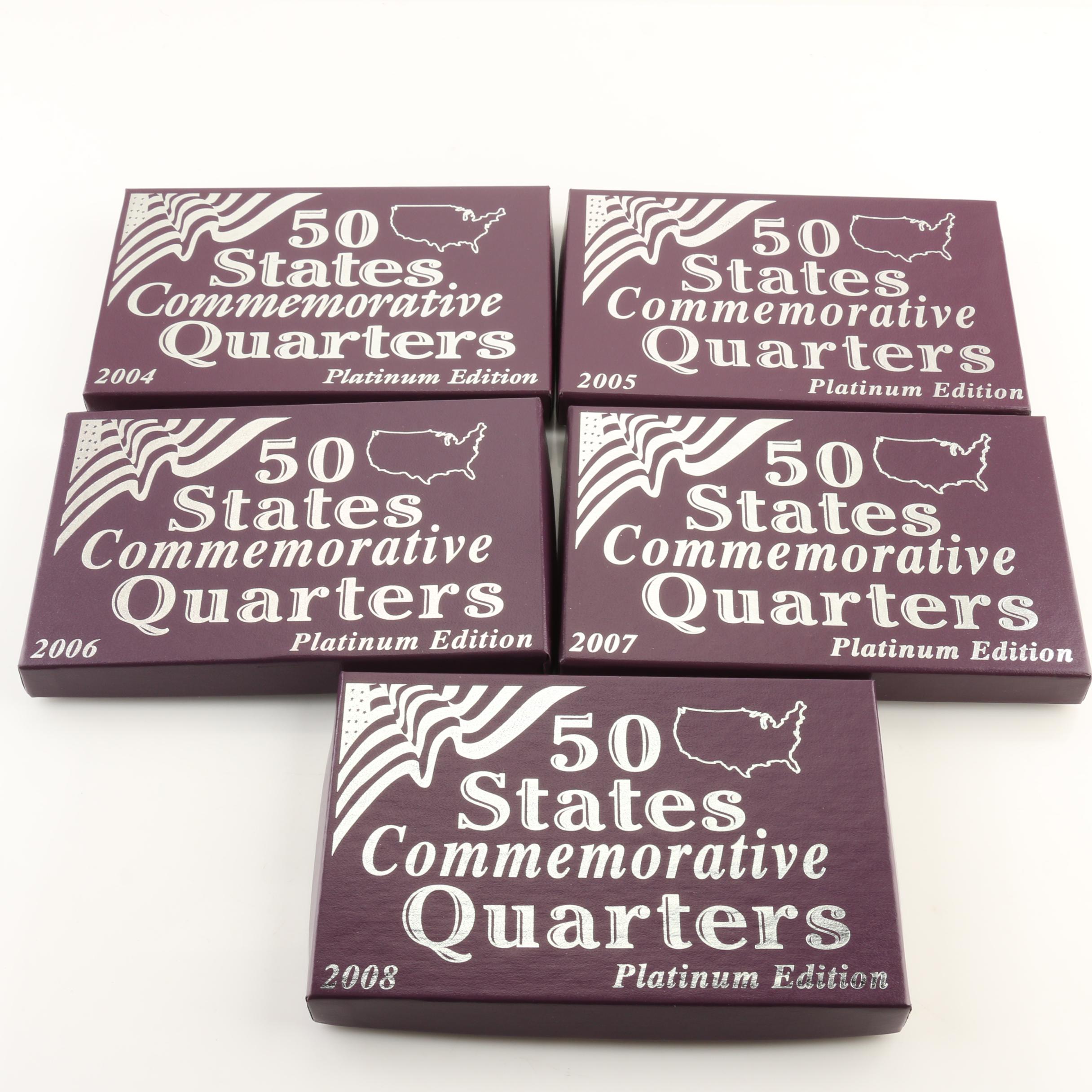 Group of Twenty-Five Platinum Edition Statehood Quarters from 2004-2008