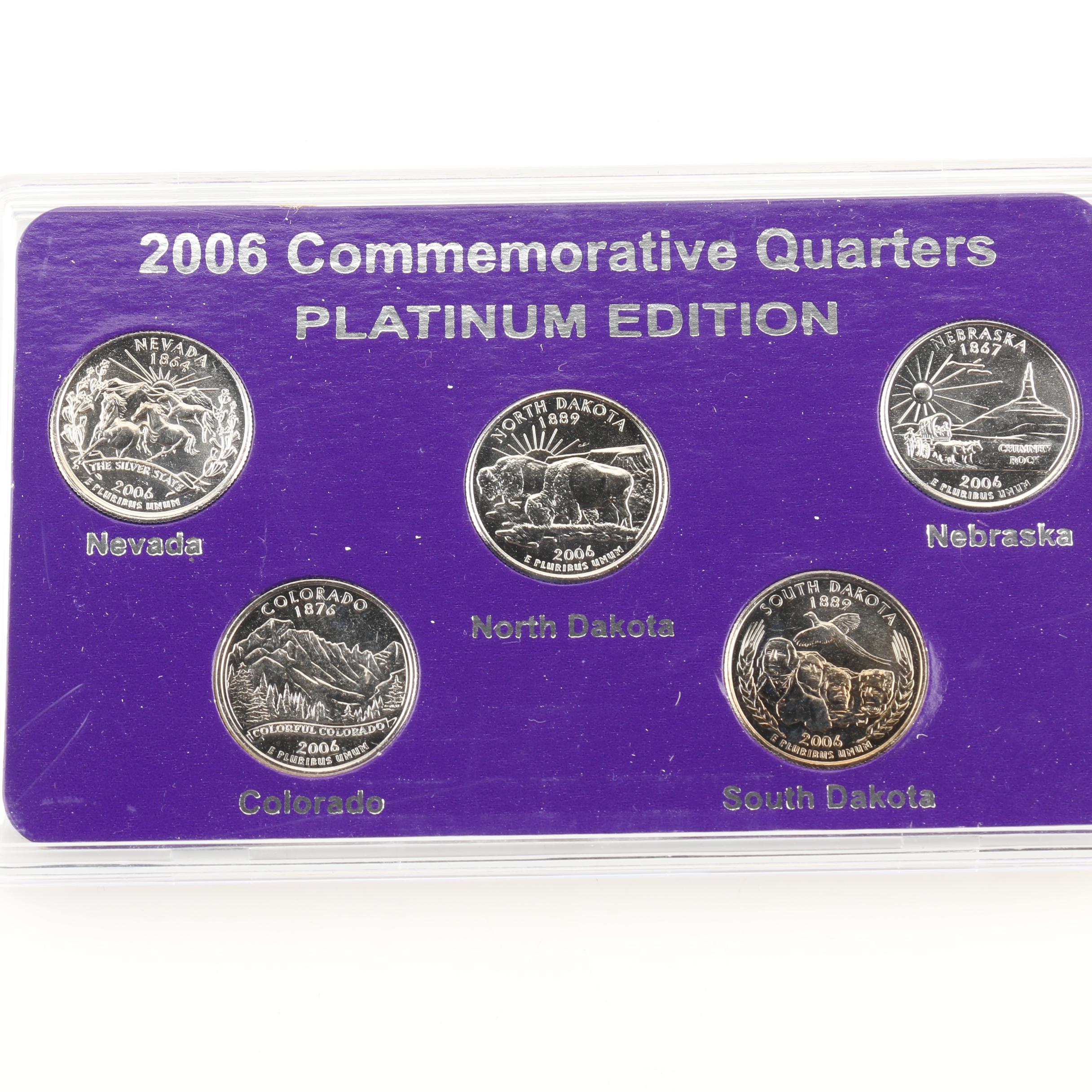 Group of Twenty-Five Platinum Edition Statehood Quarters from 2004-2008