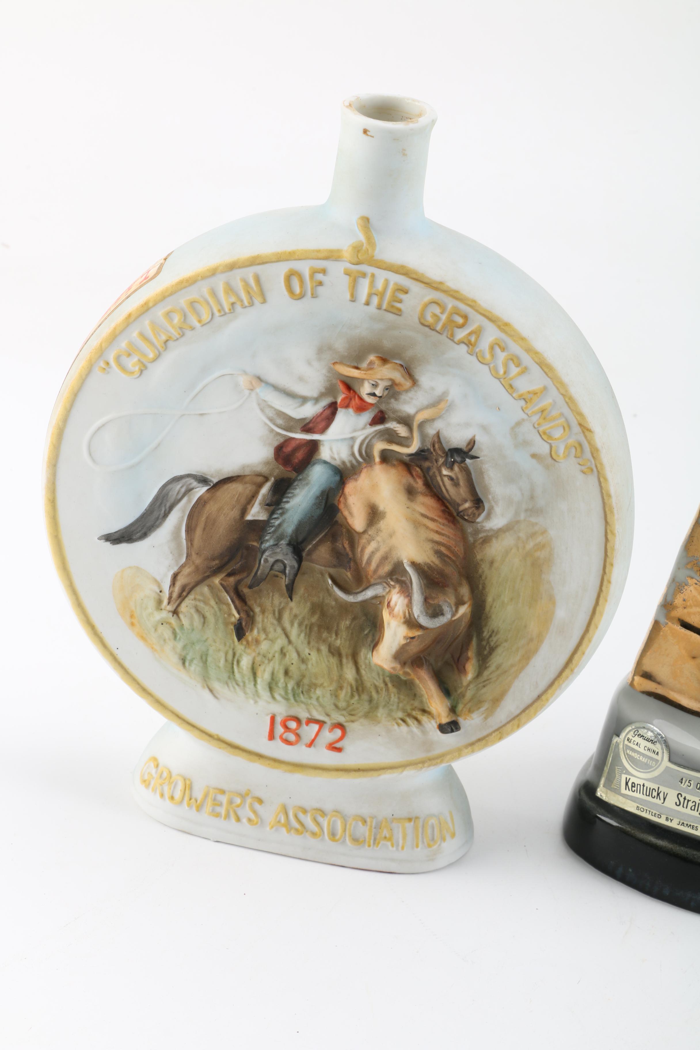 Last Chance and Jim Beam Bourbon Decanters