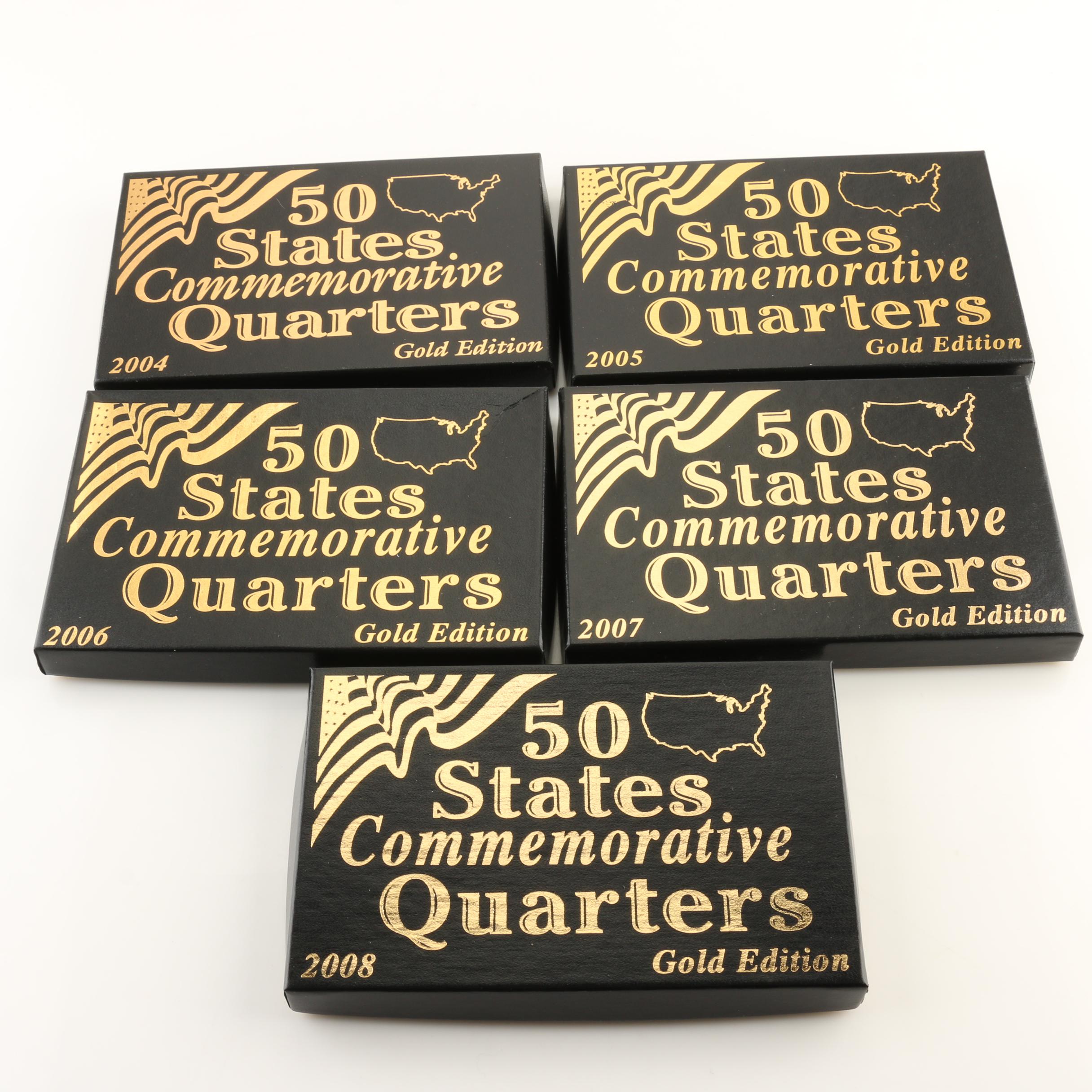 Group of Twenty-Five Gold Edition Statehood Quarters from 2004-2008