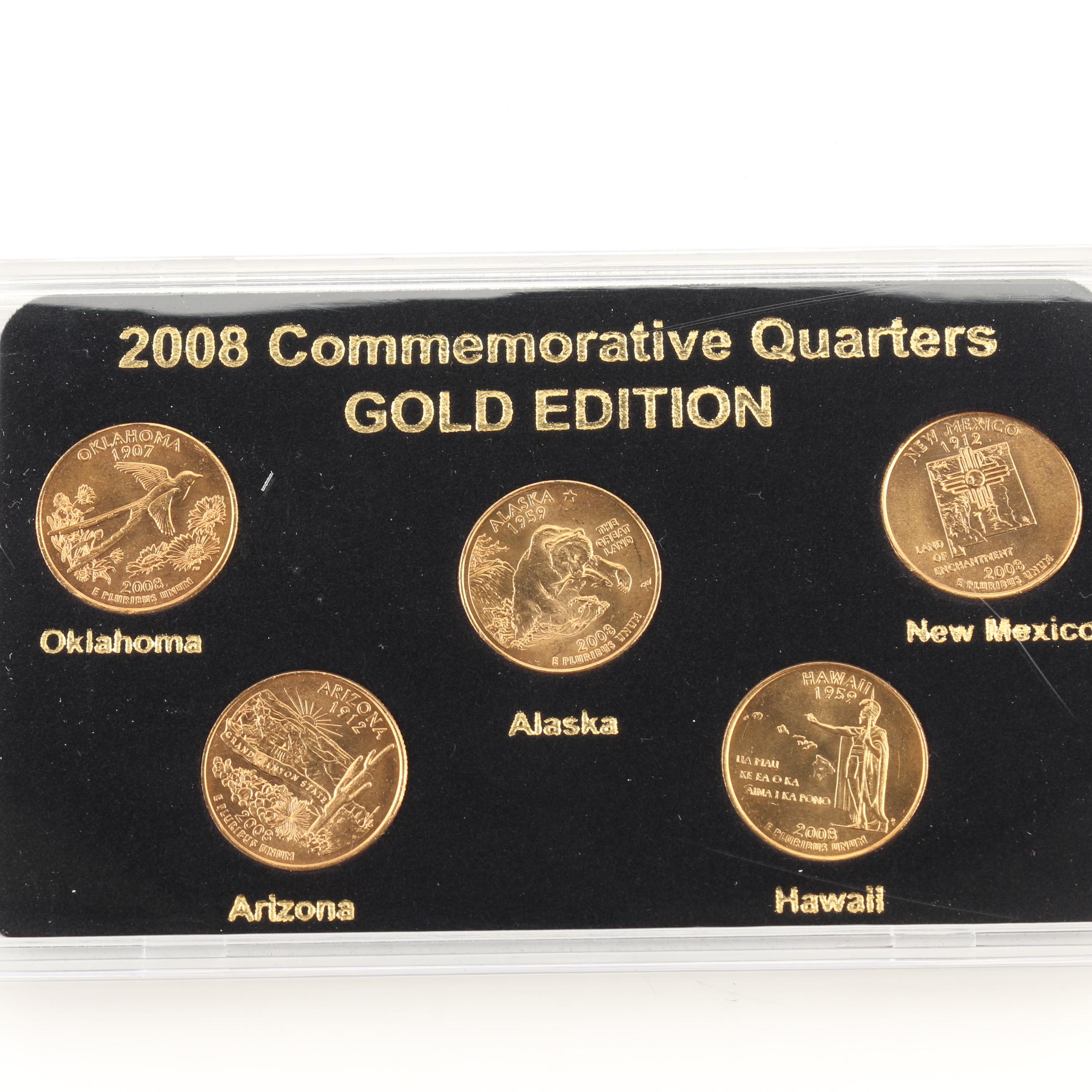 Group of Twenty-Five Gold Edition Statehood Quarters from 2004-2008