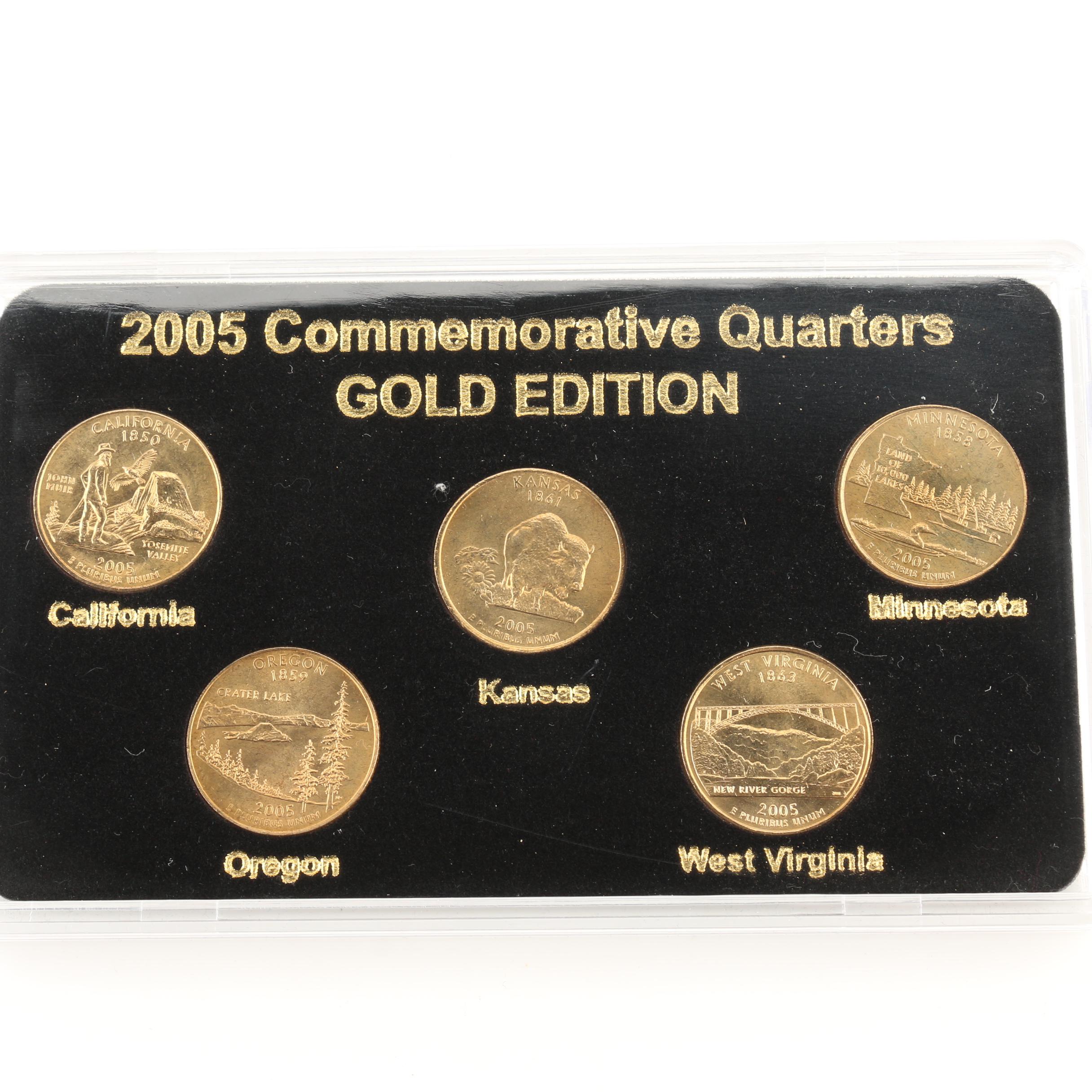 Group of Twenty-Five Gold Edition Statehood Quarters from 2004-2008