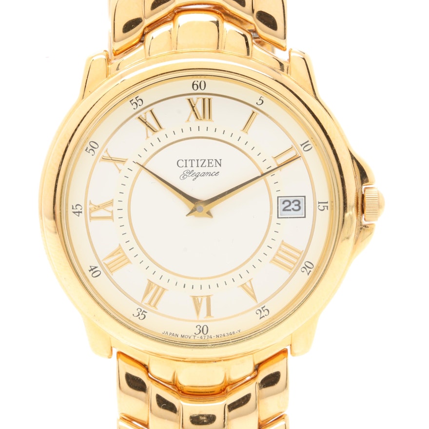 Citizen Elegance Gold Tone Dress Wristwatch with Box