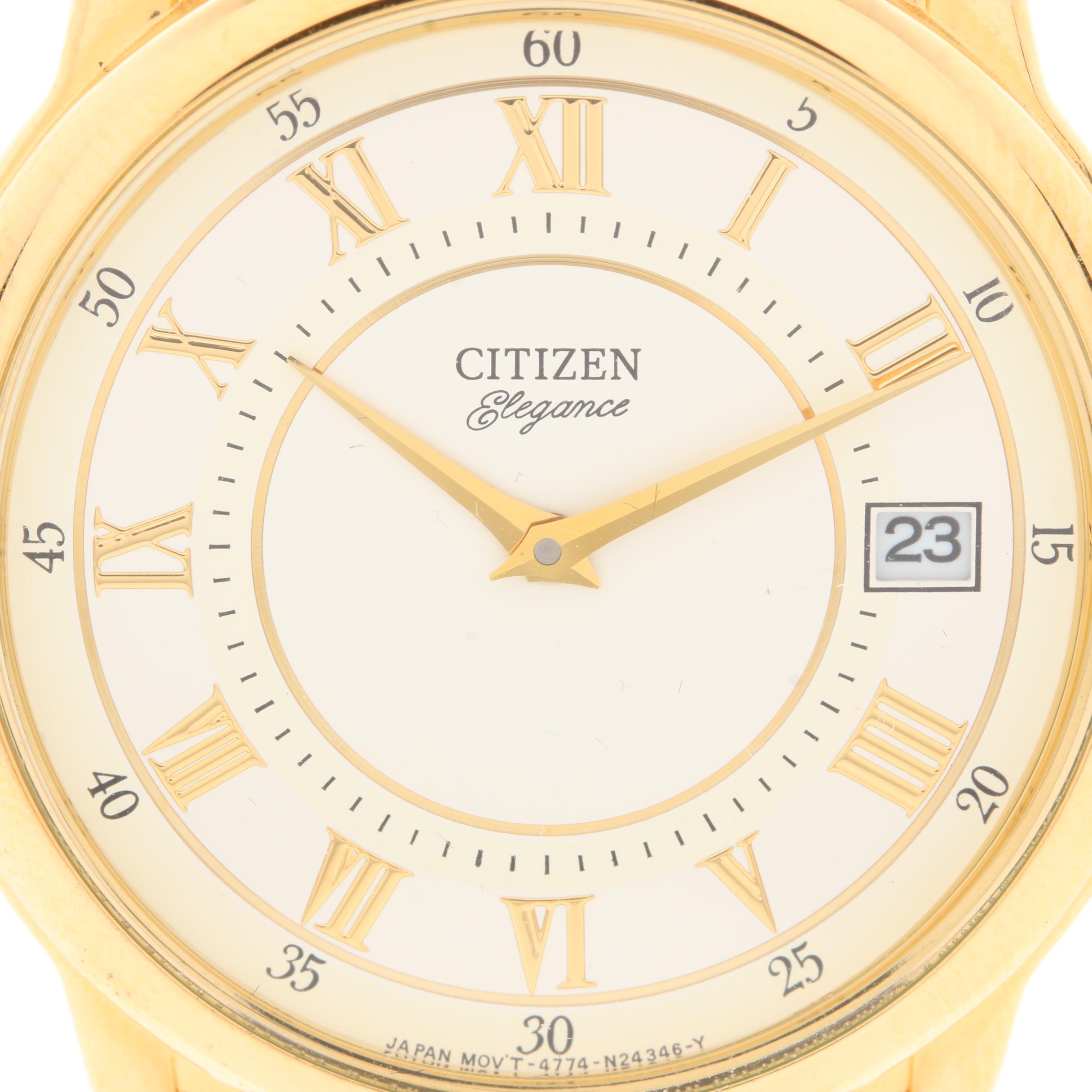 Citizen Elegance Gold Tone Dress Watch with Box