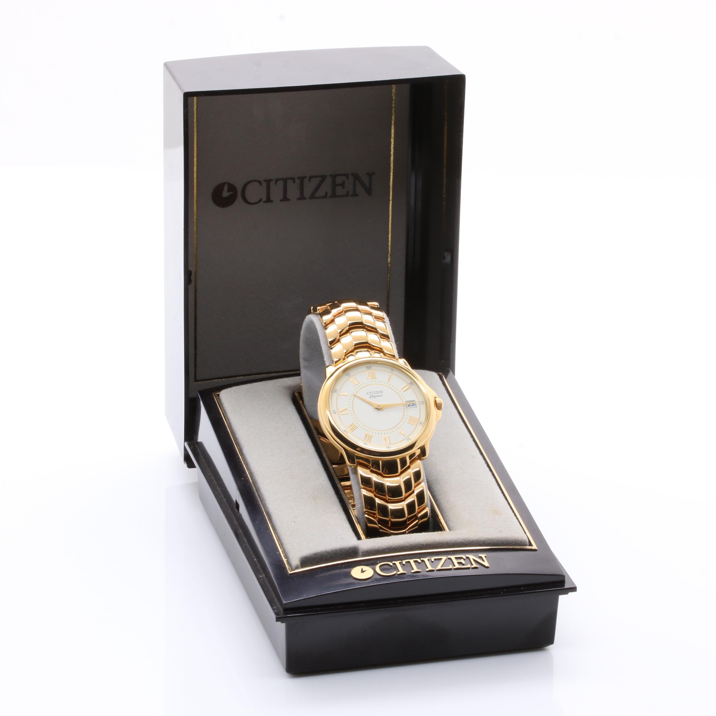 Citizen Elegance Gold Tone Dress Watch with Box