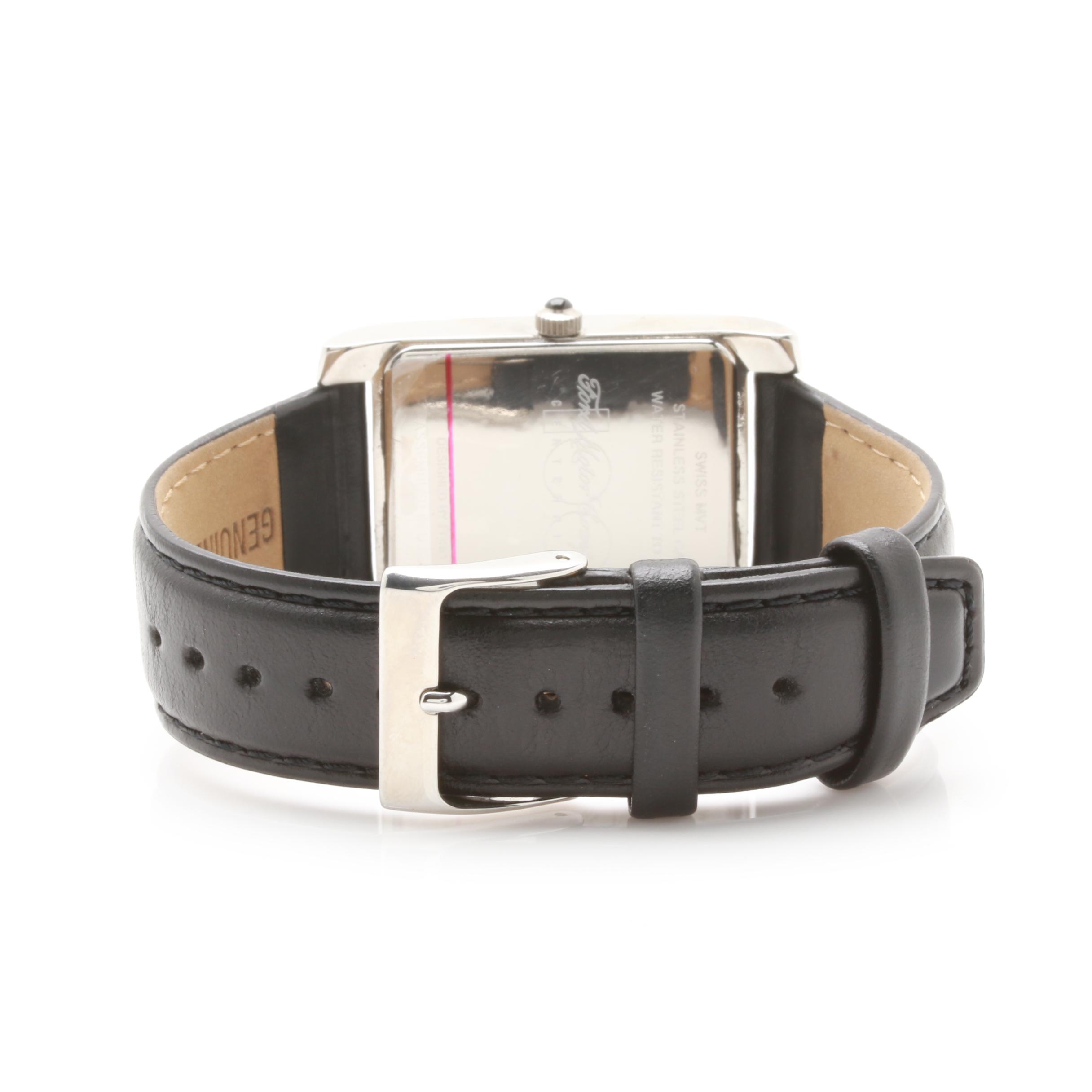 Ford Motor Co. Centennial Stainless Steel Leather Watch with Key Chain